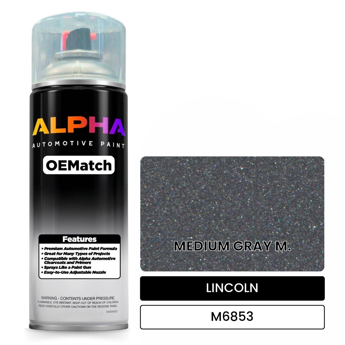 LINCOLN MEDIUM GRAY M. M6853 OEMatch Spraycan