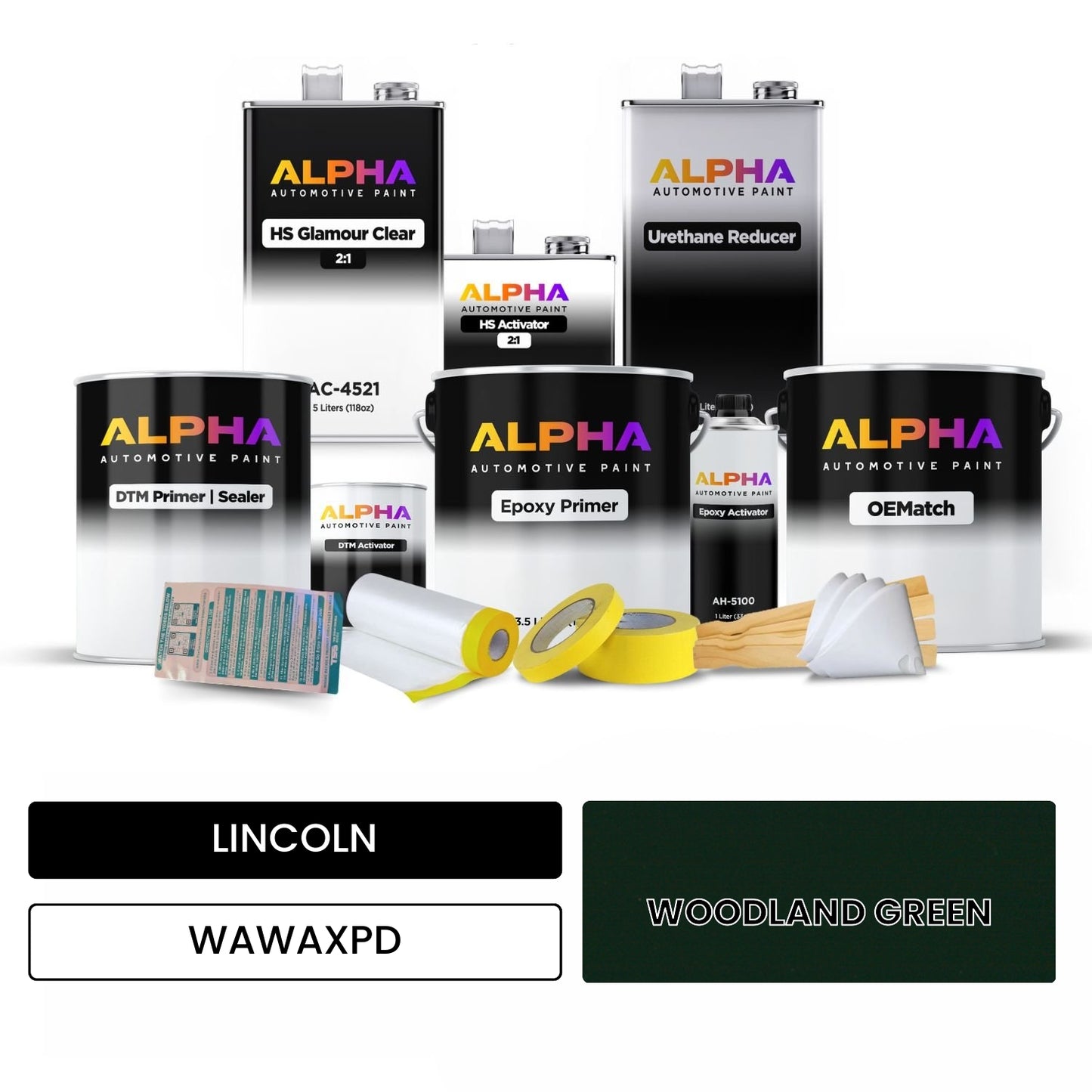 LINCOLN WOODLAND GREEN WAWAXPD OEMatch Vehicle Paint Kit