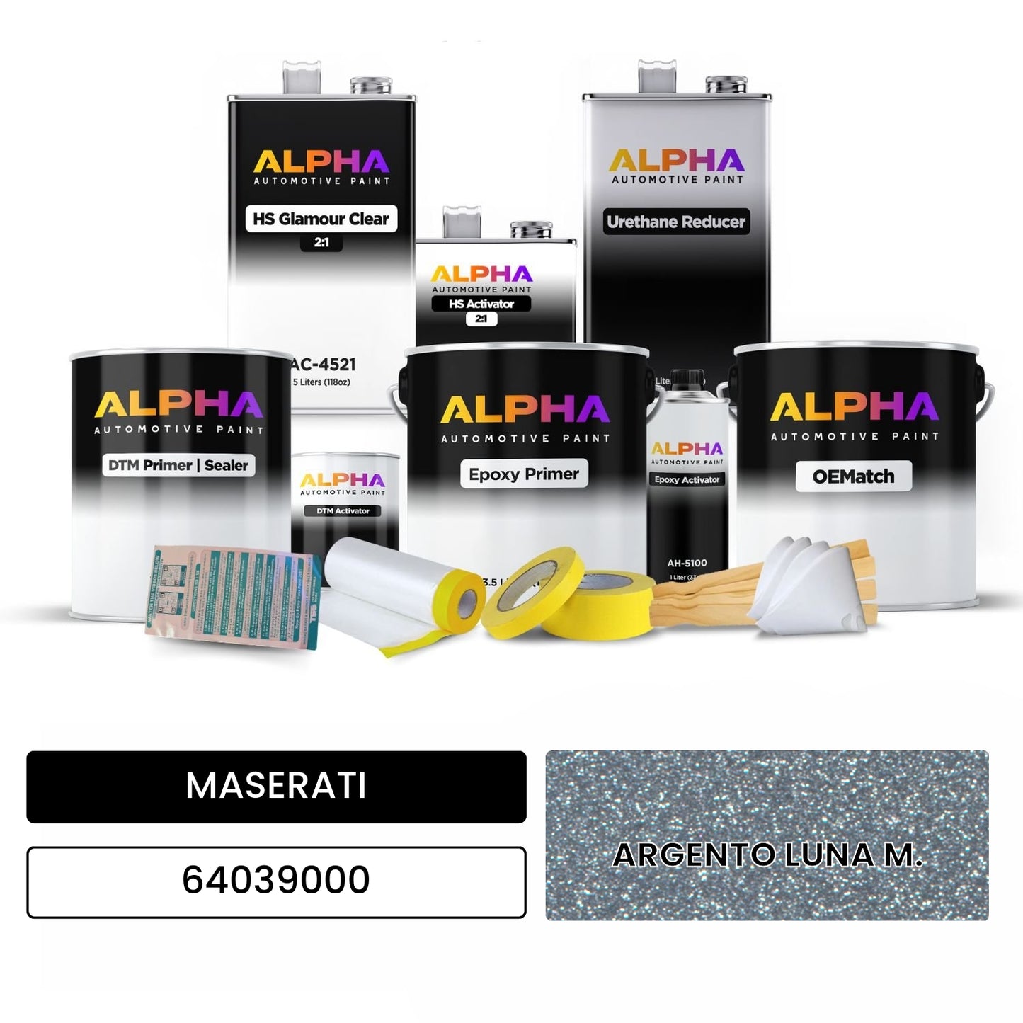 MASERATI ARGENTO LUNA M. 64039000 OEMatch Vehicle Paint Kit