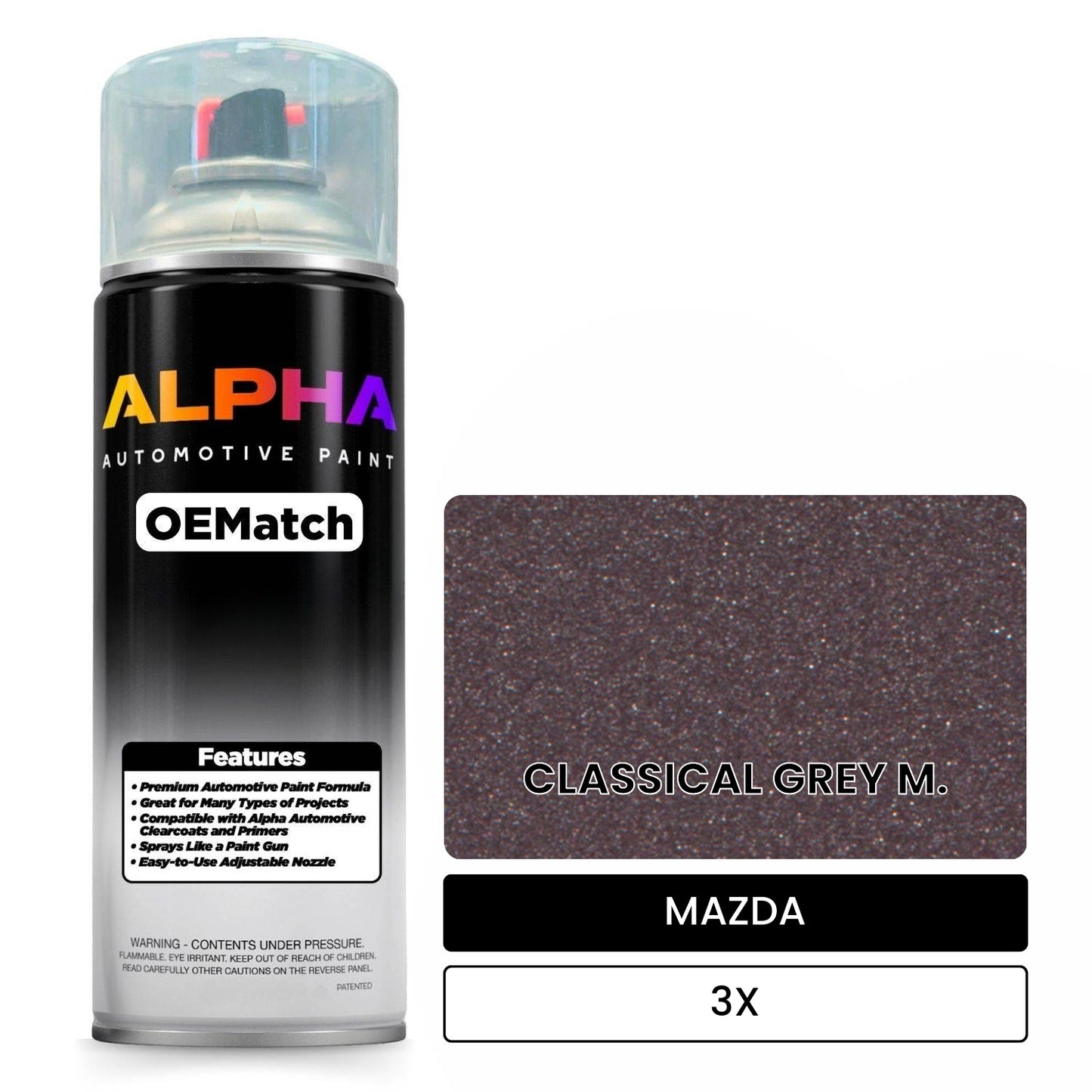 MAZDA CLASSICAL GREY M. 3X OEMatch Spraycan