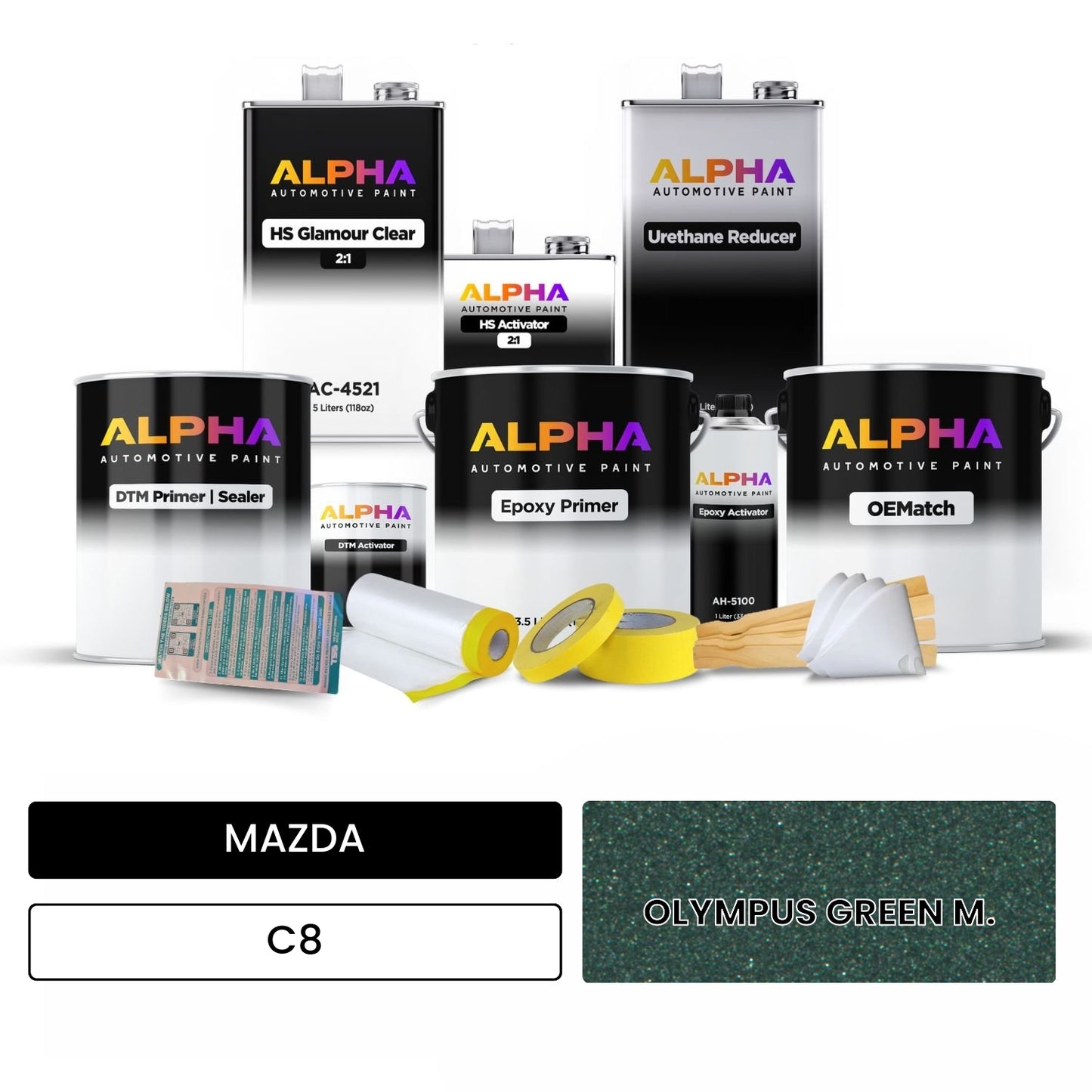 MAZDA OLYMPUS GREEN M. C8 OEMatch Vehicle Paint Kit