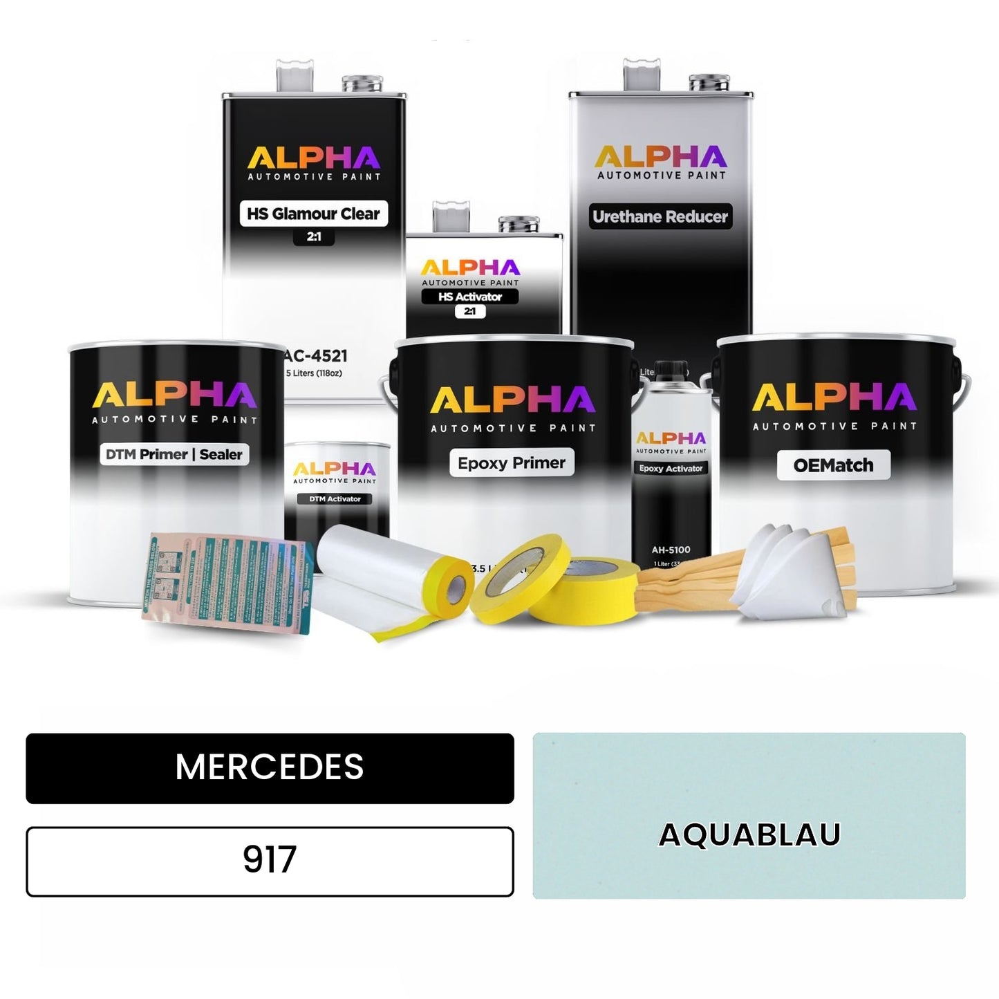 MERCEDES Aquablue 917 OEMatch Vehicle Paint Kit