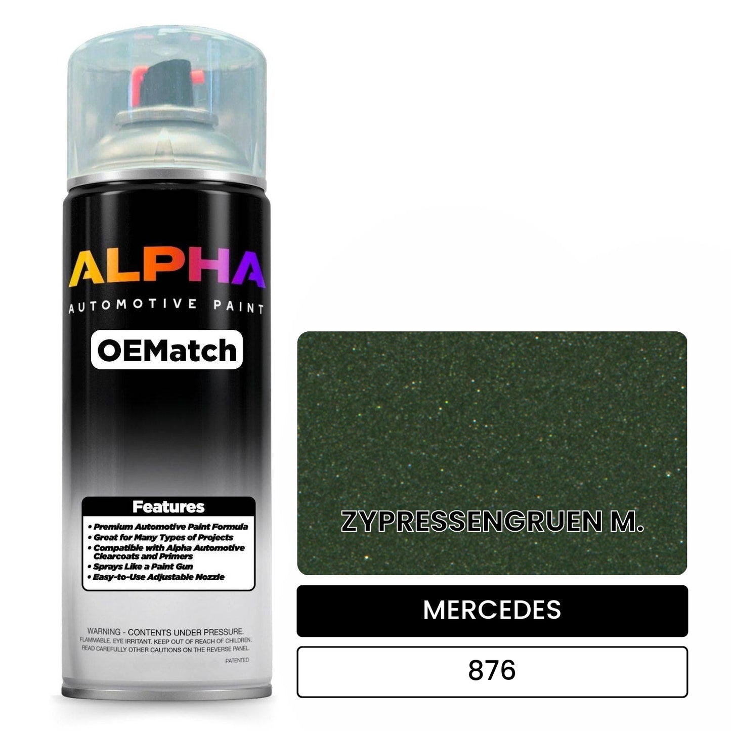 MERCEDES Cypress Green 876 OEMatch Spraycan