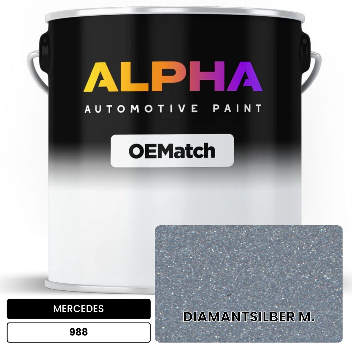 MERCEDES Diamond Silver Metallic 988 OEMatch Basecoat