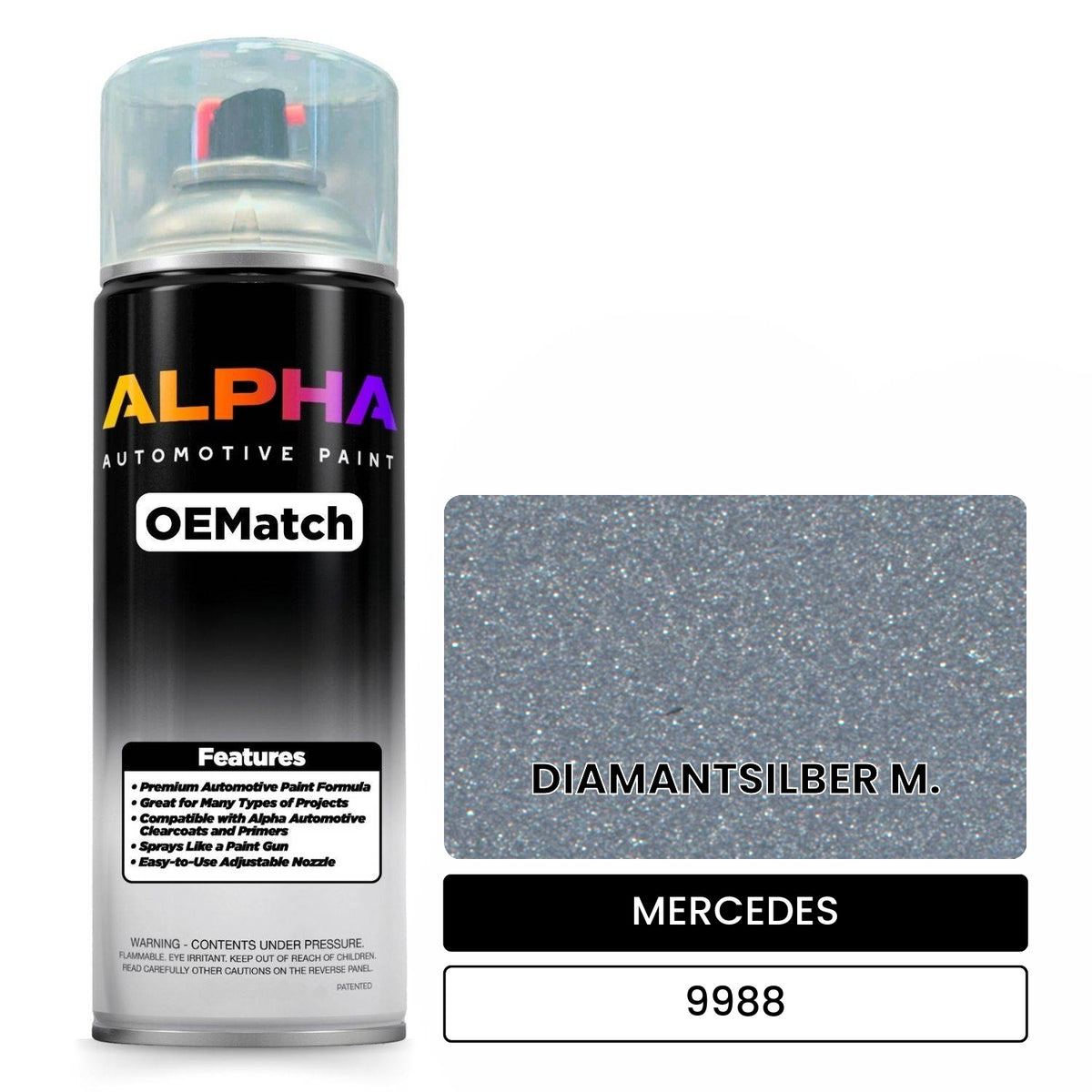 MERCEDES Diamond Silver Metallic 9988 OEMatch Spraycan