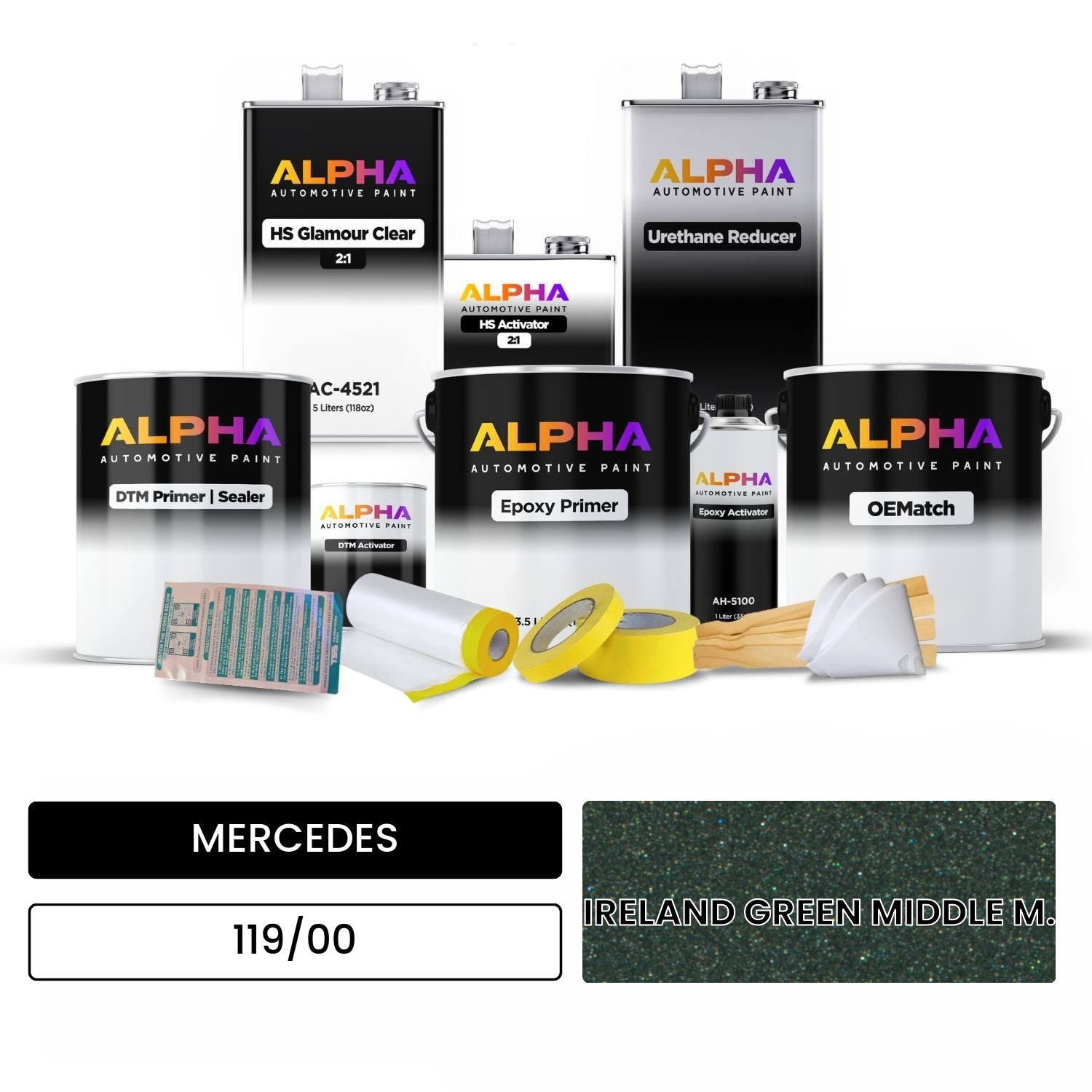 MERCEDES Ireland Green 119/00 OEMatch Vehicle Paint Kit