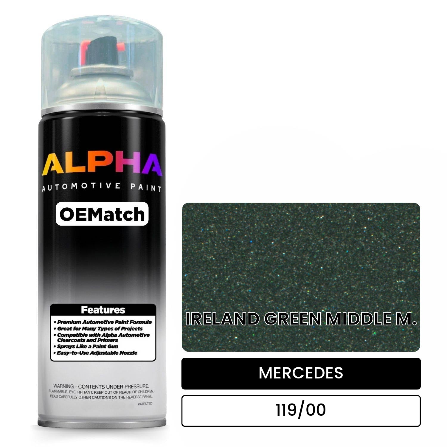 MERCEDES Ireland Green 119/00 OEMatch Spraycan