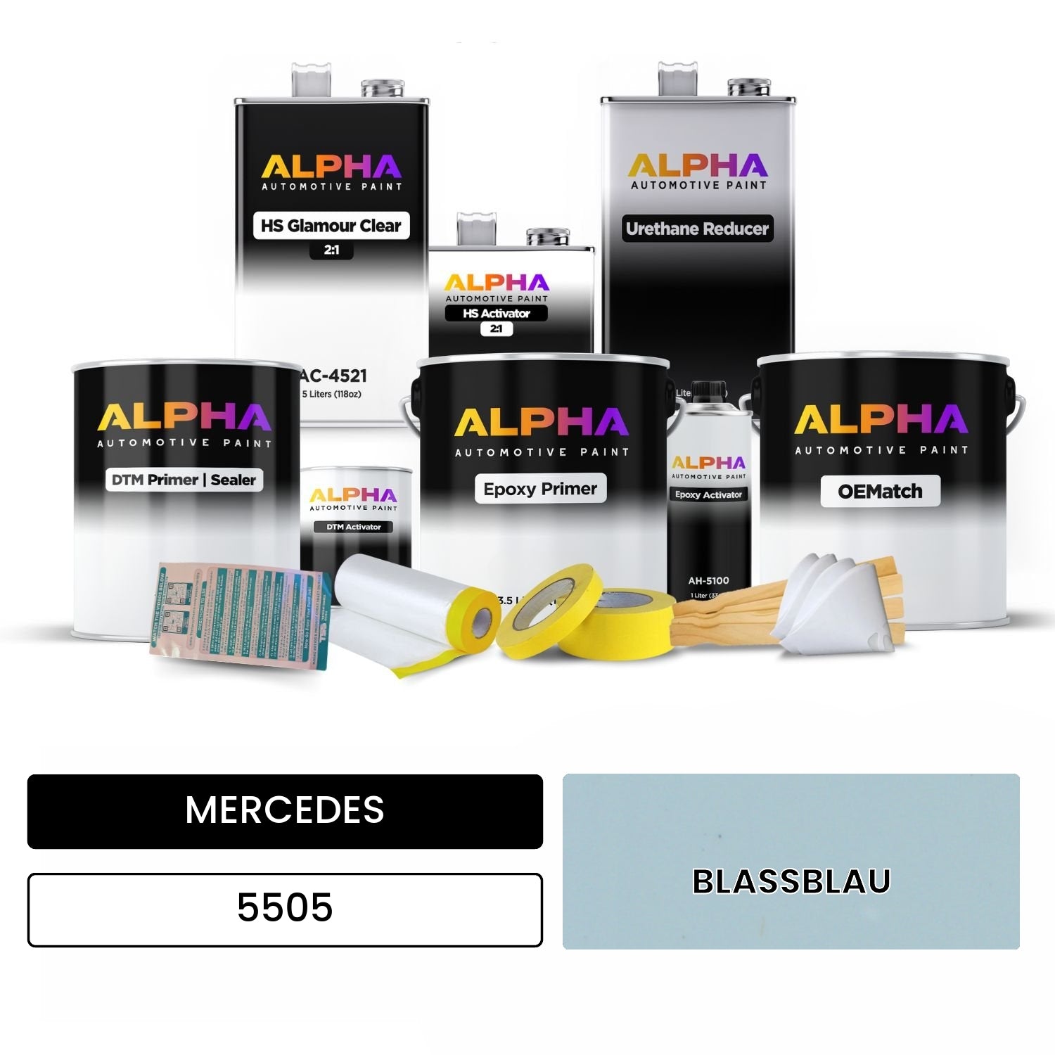 MERCEDES Pale Blue 5505 OEMatch Vehicle Paint Kit
