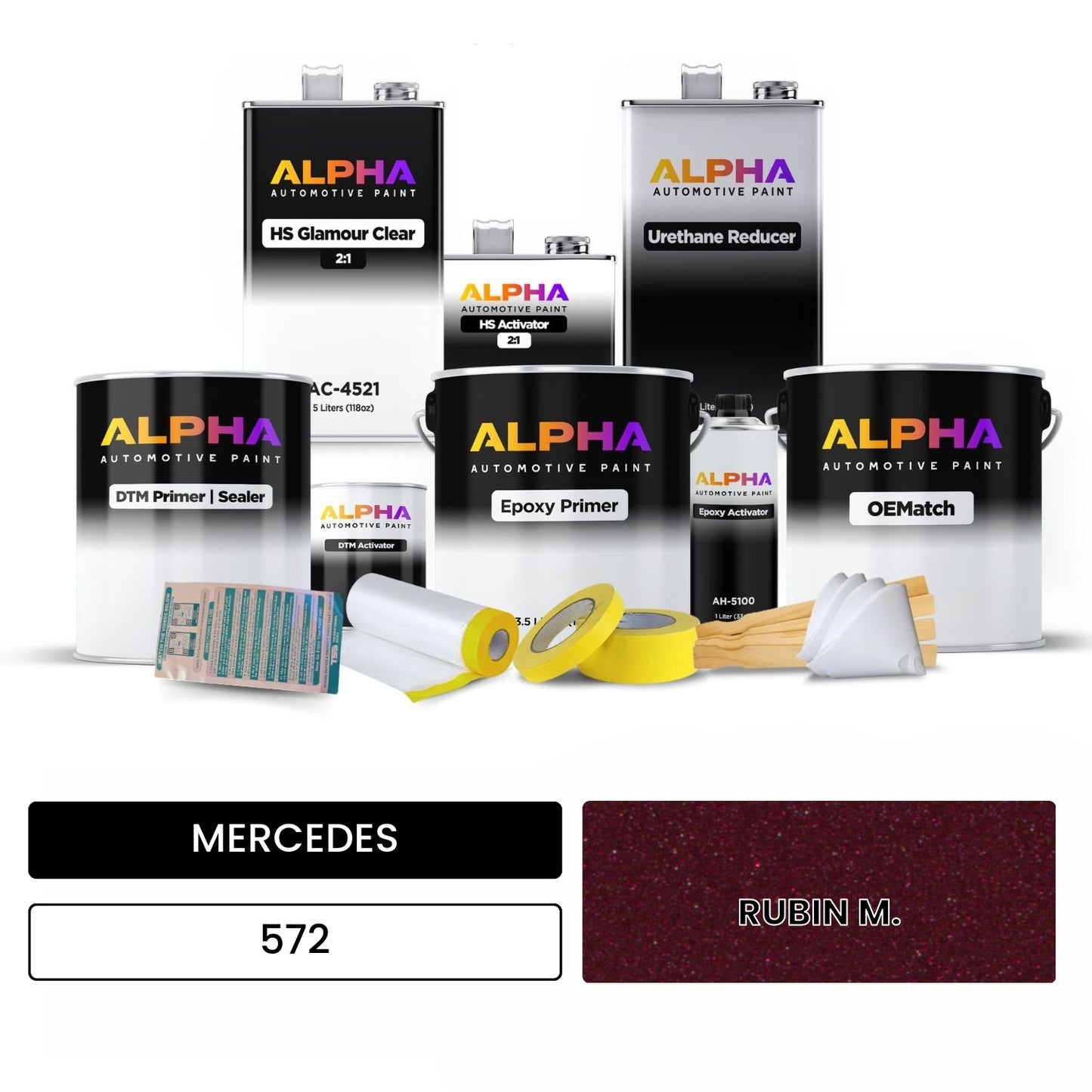 MERCEDES Ruby Red 572 OEMatch Vehicle Paint Kit