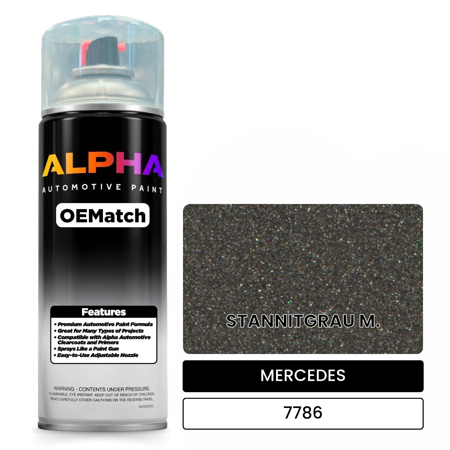 MERCEDES Stannite Gray Metallic 7786 OEMatch Spraycan