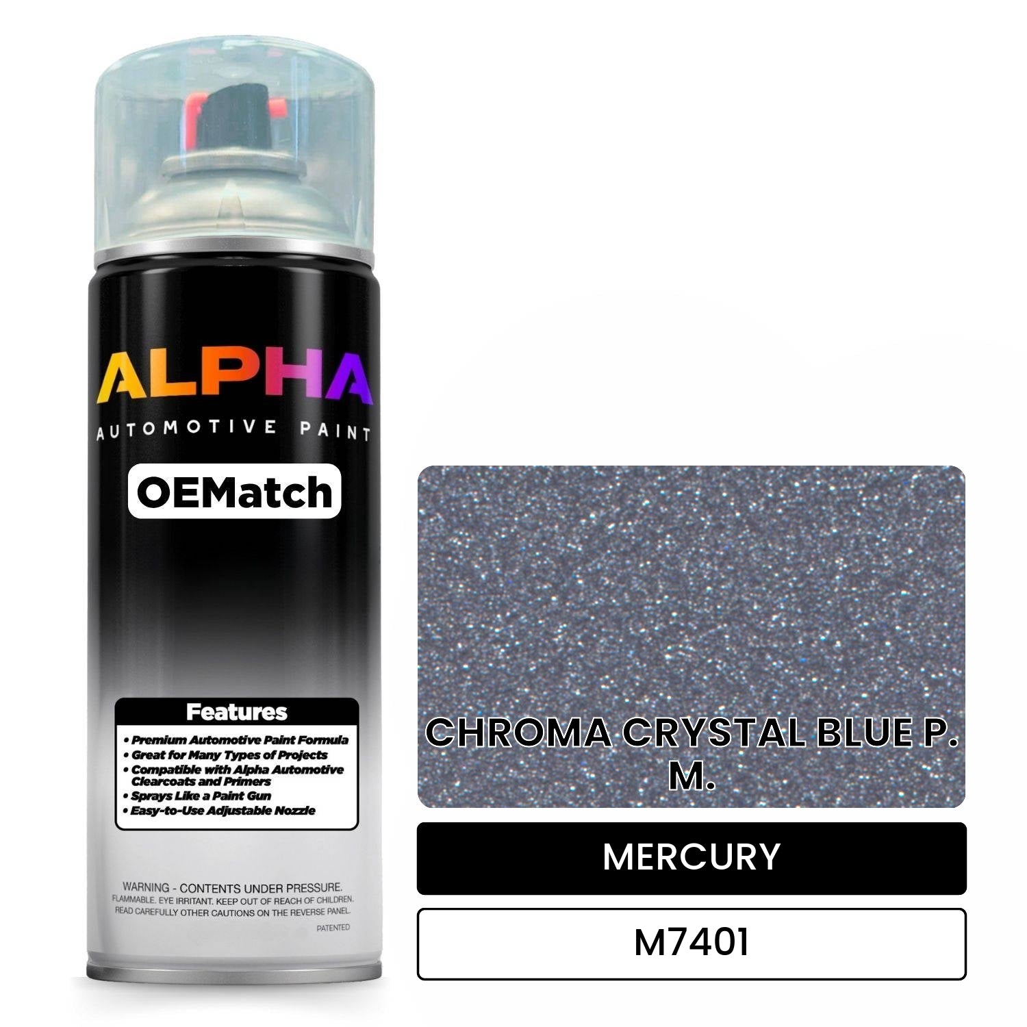 MERCURY CHROMA CRYSTAL BLUE P. M. M7401 OEMatch Spraycan
