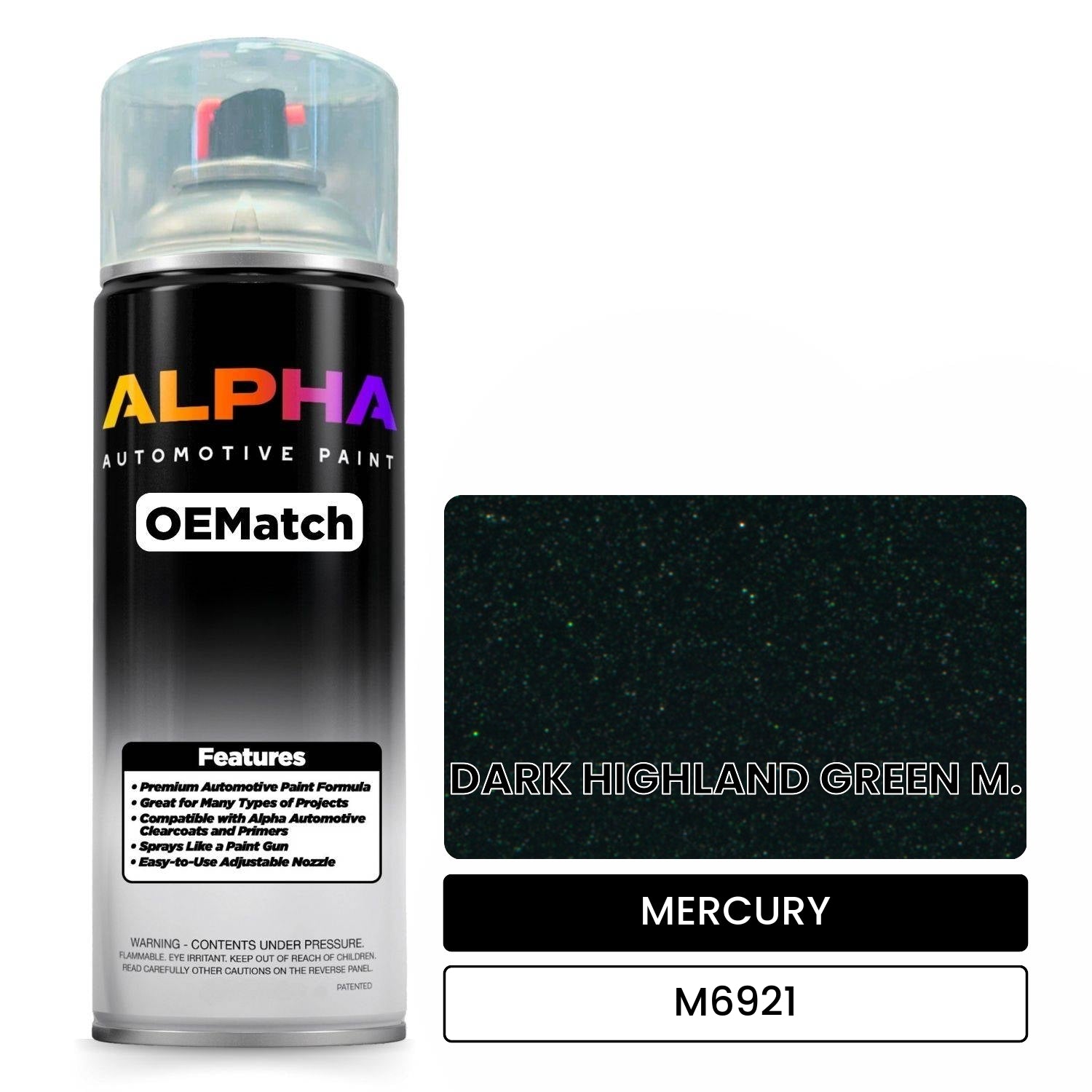 MERCURY DARK HIGHLAND GREEN M. M6921 OEMatch Spraycan