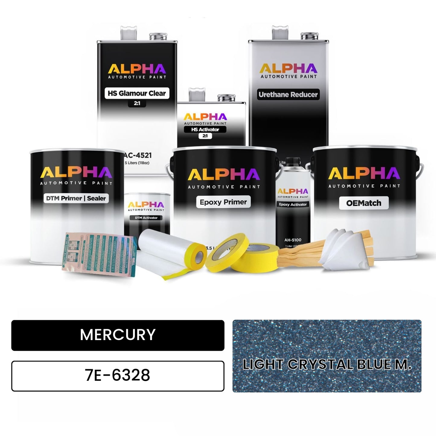 MERCURY LIGHT CRYSTAL BLUE M. 7E-6328 OEMatch Vehicle Paint Kit