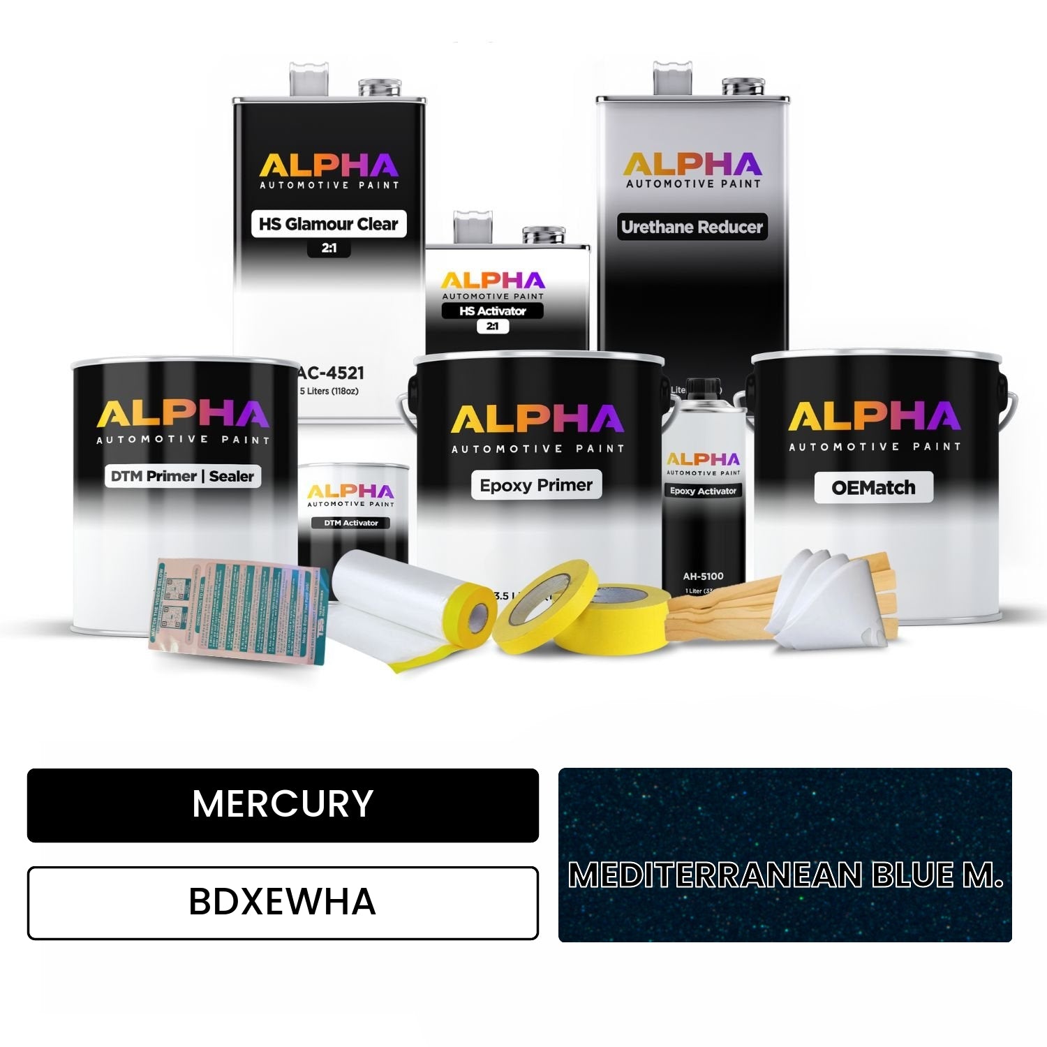 MERCURY MEDITERRANEAN BLUE M. BDXEWHA OEMatch Vehicle Paint Kit