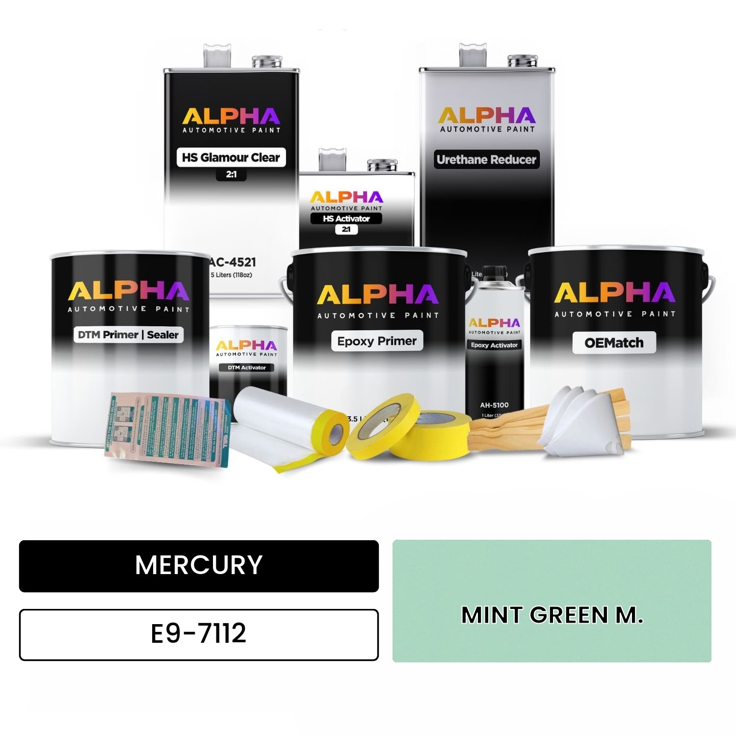 MERCURY MINT GREEN M. E9-7112 OEMatch Vehicle Paint Kit