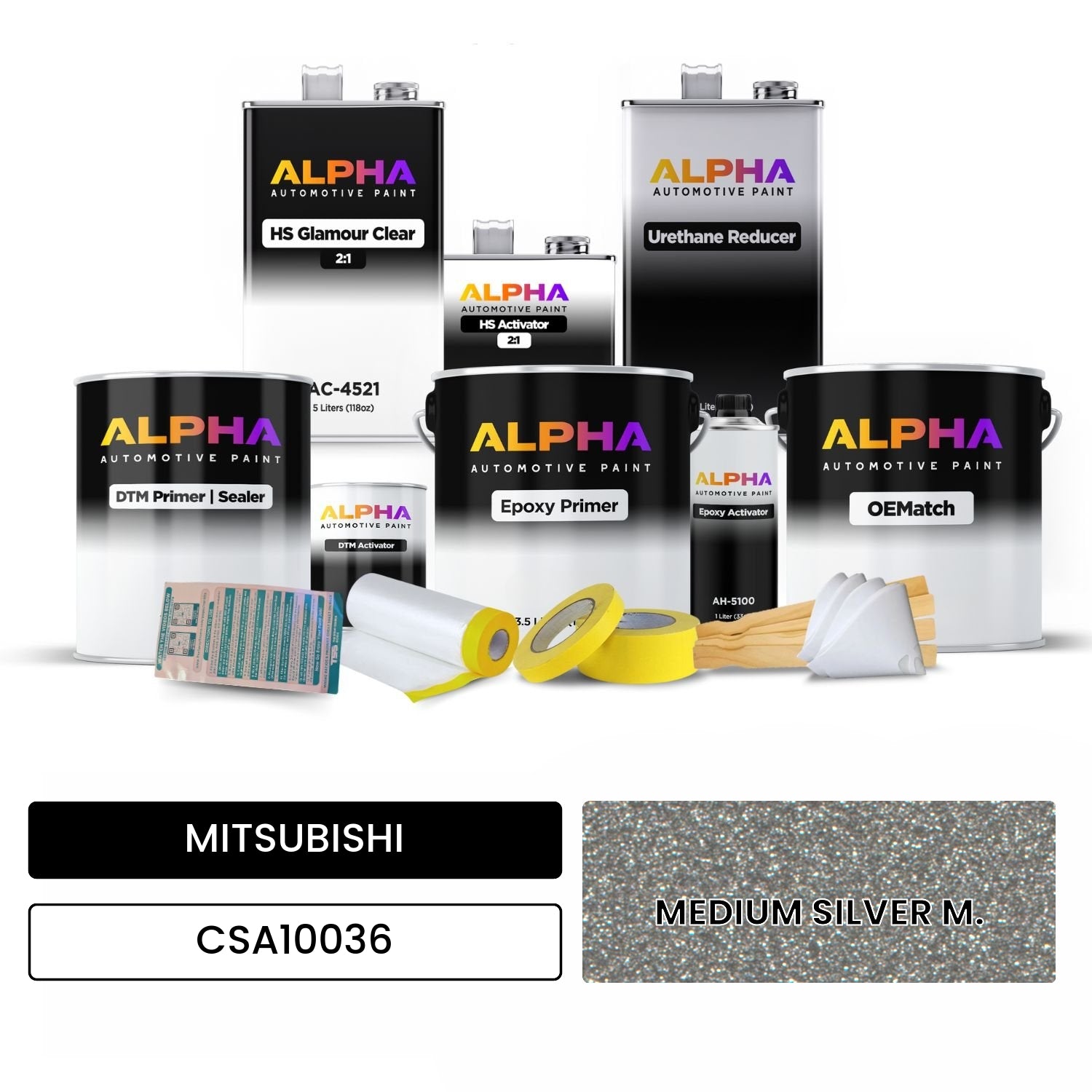 MITSUBISHI MEDIUM SILVER M. CSA10036 OEMatch Vehicle Paint Kit