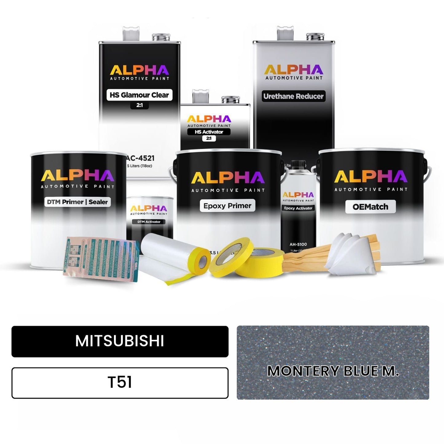 MITSUBISHI MONTERY BLUE M. T51 OEMatch Vehicle Paint Kit