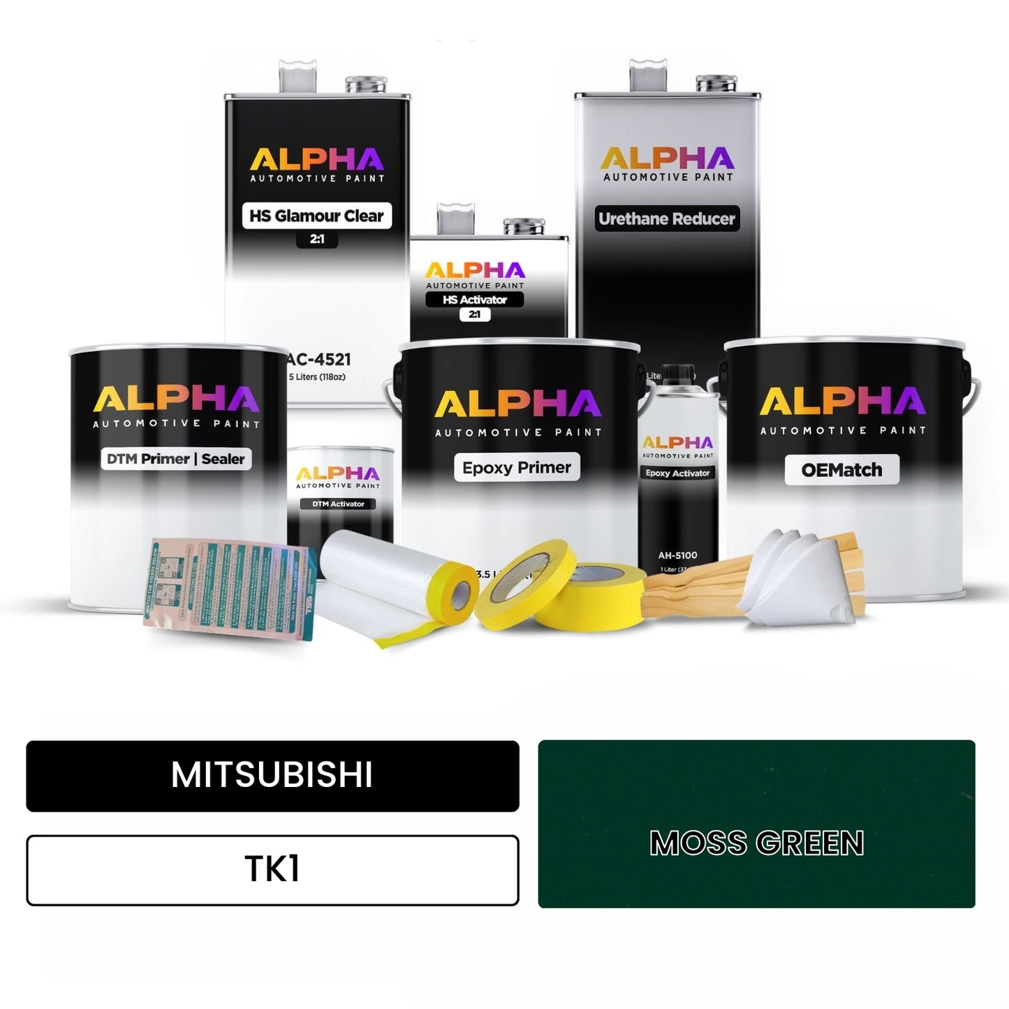 MITSUBISHI MOSS GREEN TK1 OEMatch Vehicle Paint Kit