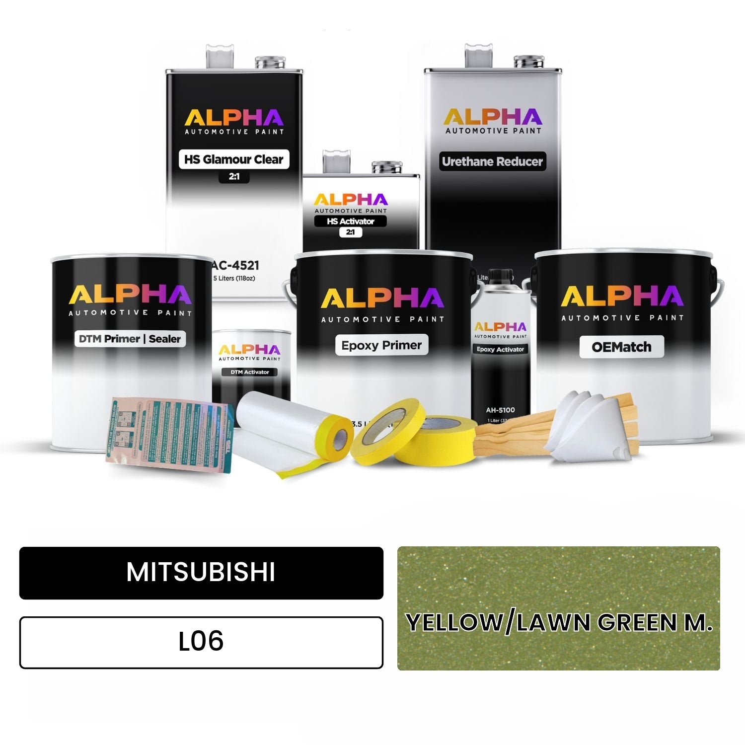 MITSUBISHI YELLOW/LAWN GREEN M. L06 OEMatch Vehicle Paint Kit