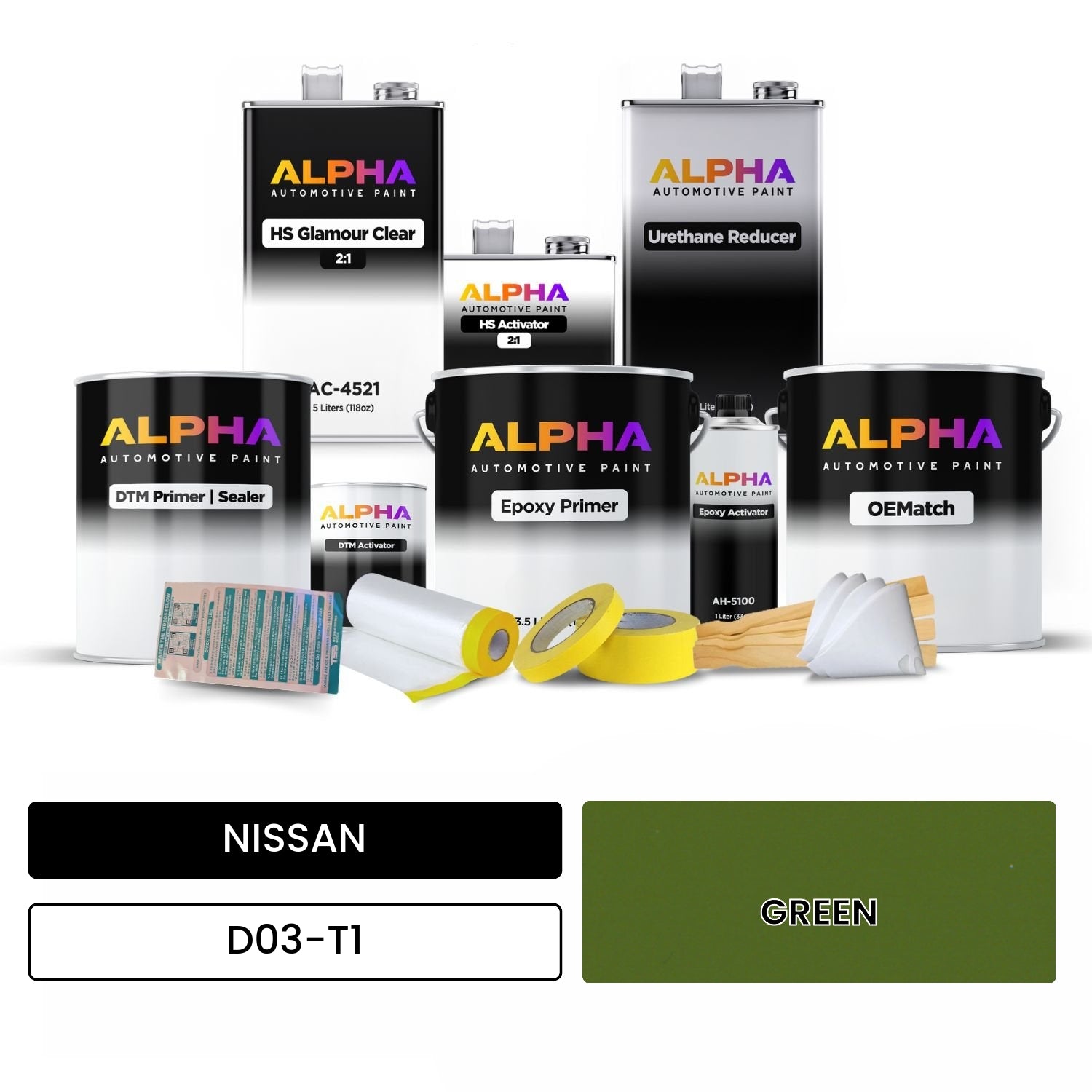 NISSAN GREEN D03-T1 OEMatch Vehicle Paint Kit