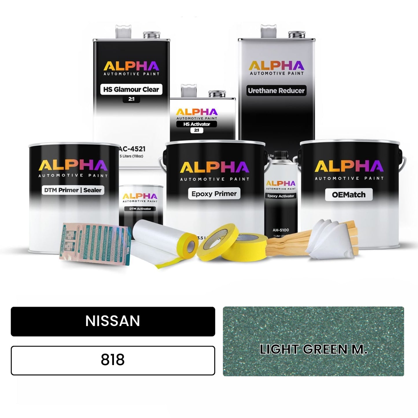 NISSAN LIGHT GREEN M. 818 OEMatch Vehicle Paint Kit