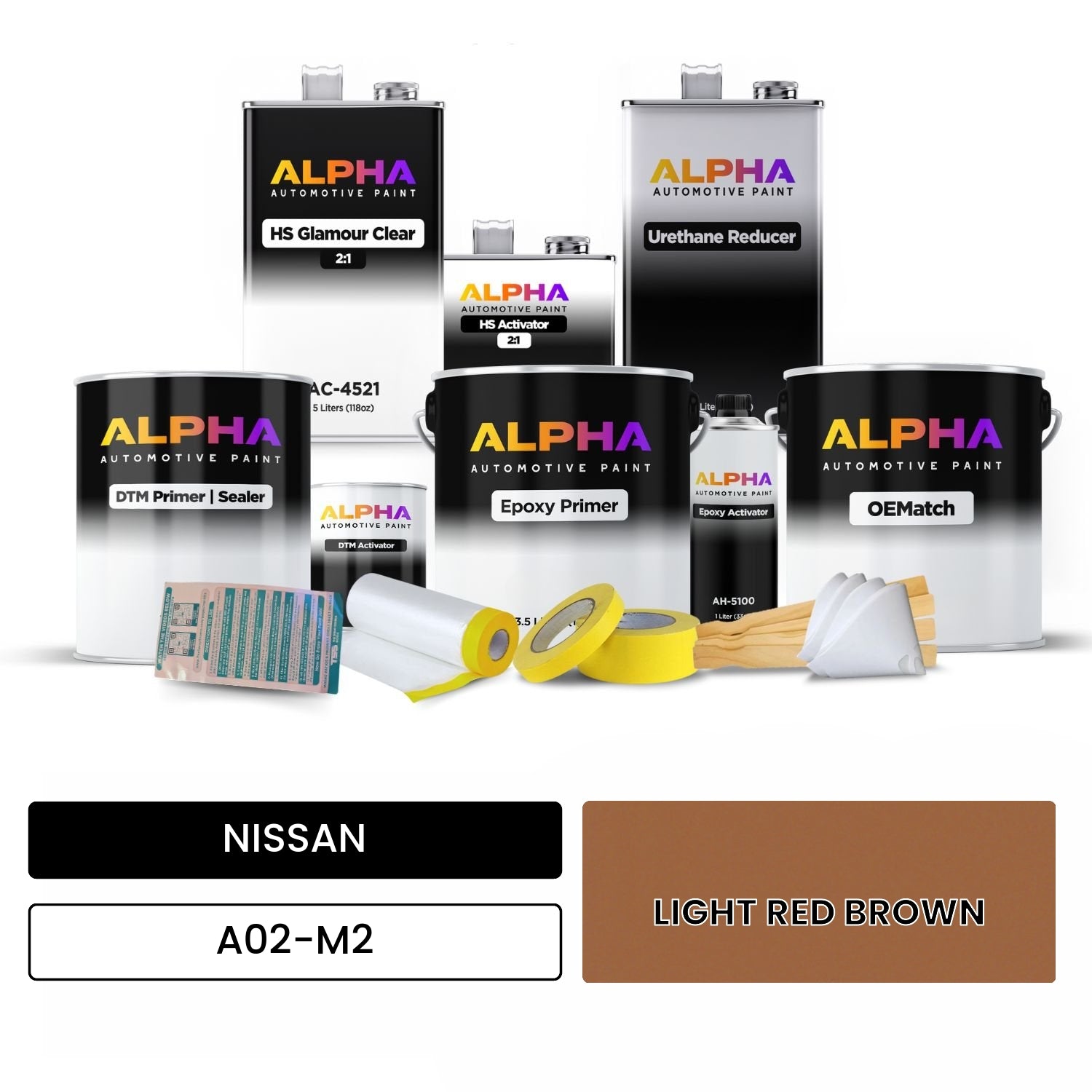 NISSAN LIGHT RED BROWN A02-M2 OEMatch Vehicle Paint Kit