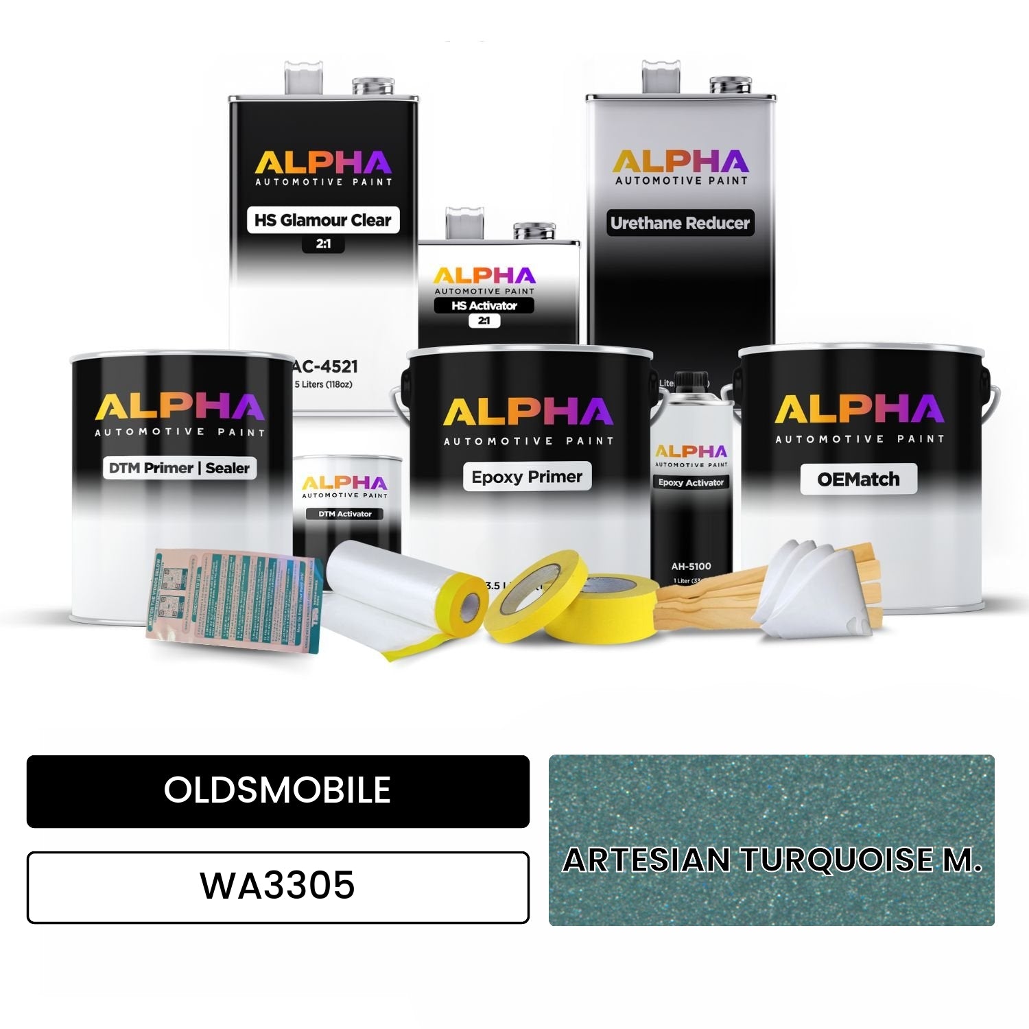 OLDSMOBILE ARTESIAN TURQUOISE M. WA3305 OEMatch Vehicle Paint Kit