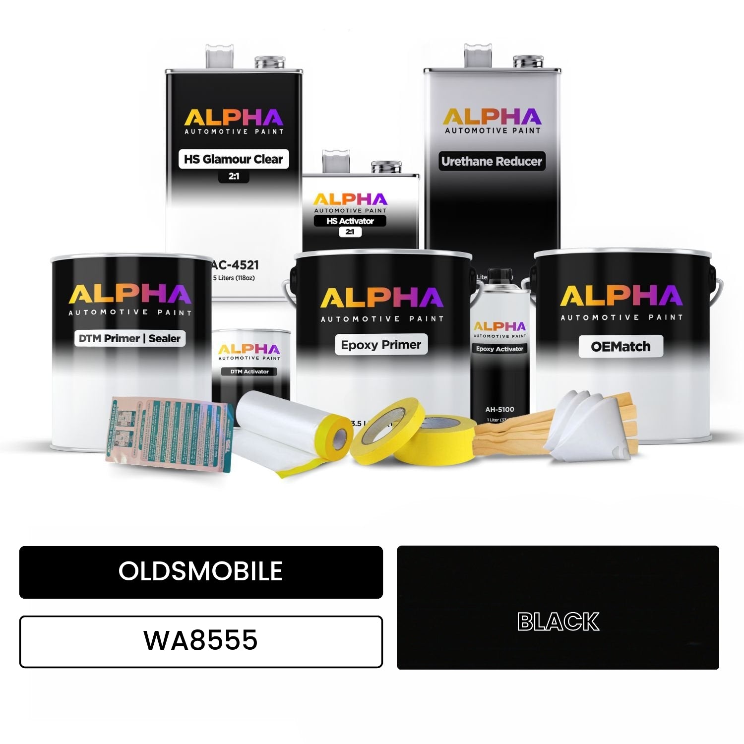 OLDSMOBILE BLACK WA8555 OEMatch Vehicle Paint Kit