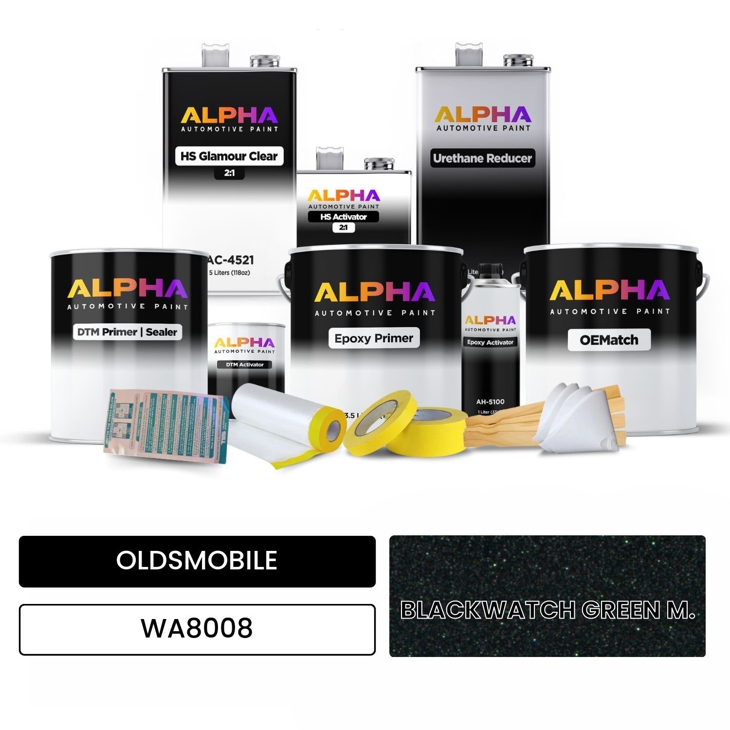 OLDSMOBILE BLACKWATCH GREEN M. WA8008 OEMatch Vehicle Paint Kit
