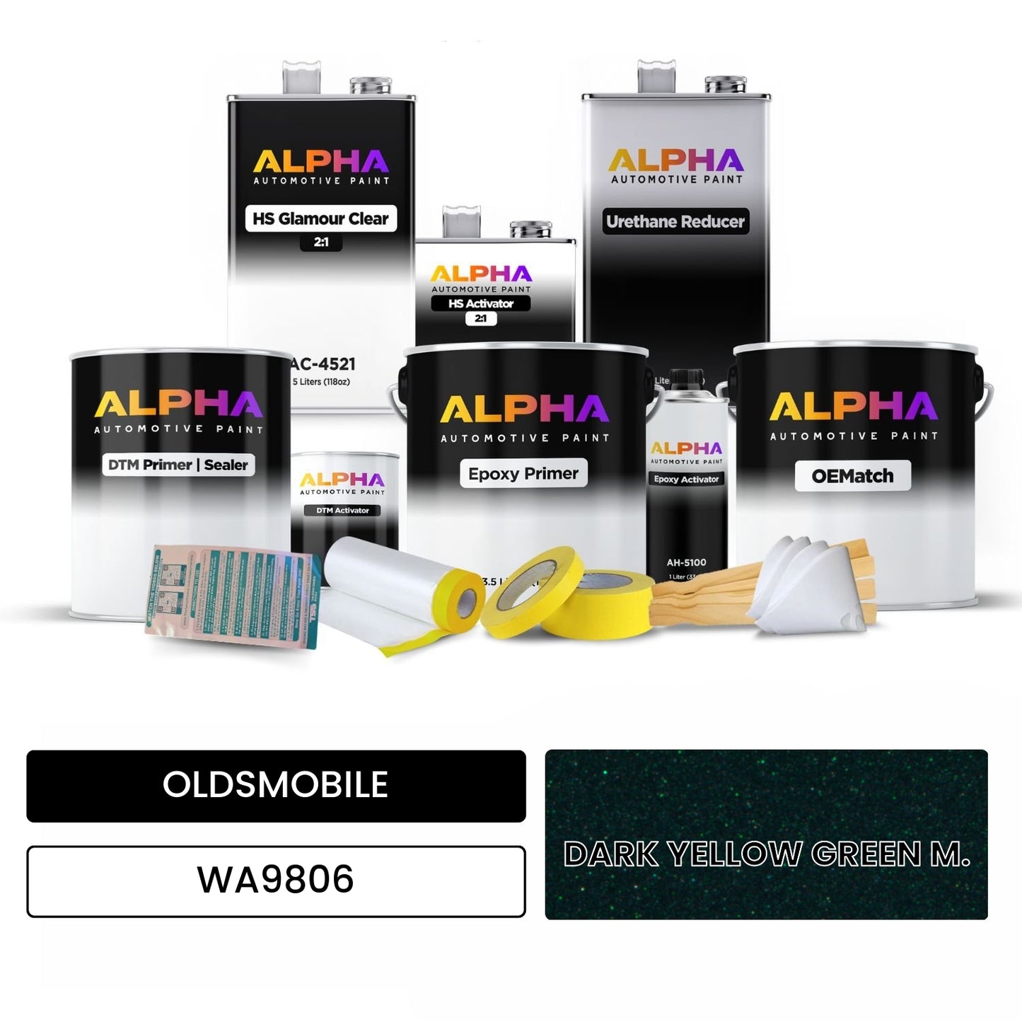 OLDSMOBILE DARK YELLOW GREEN M. WA9806 OEMatch Vehicle Paint Kit