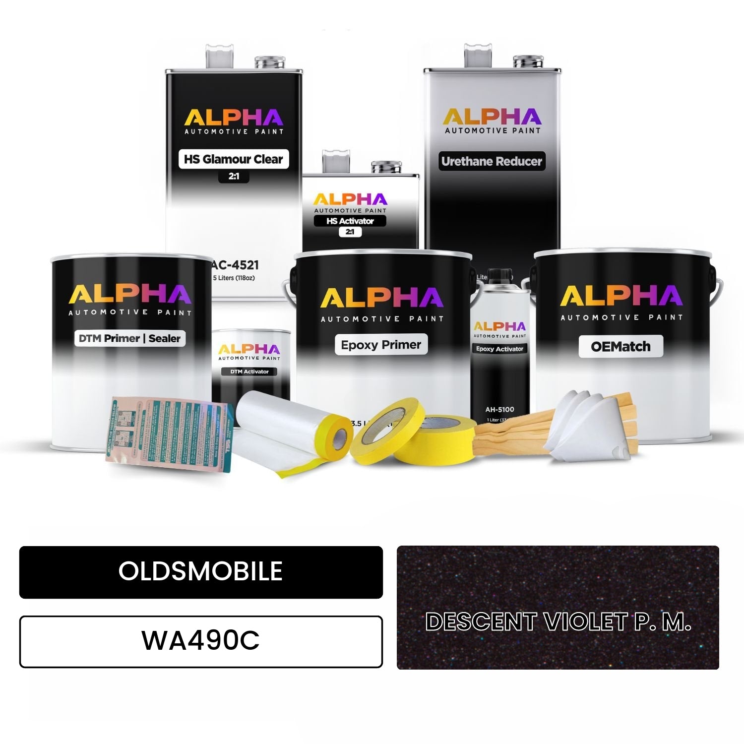 OLDSMOBILE DESCENT VIOLET P. M. WA490C OEMatch Vehicle Paint Kit