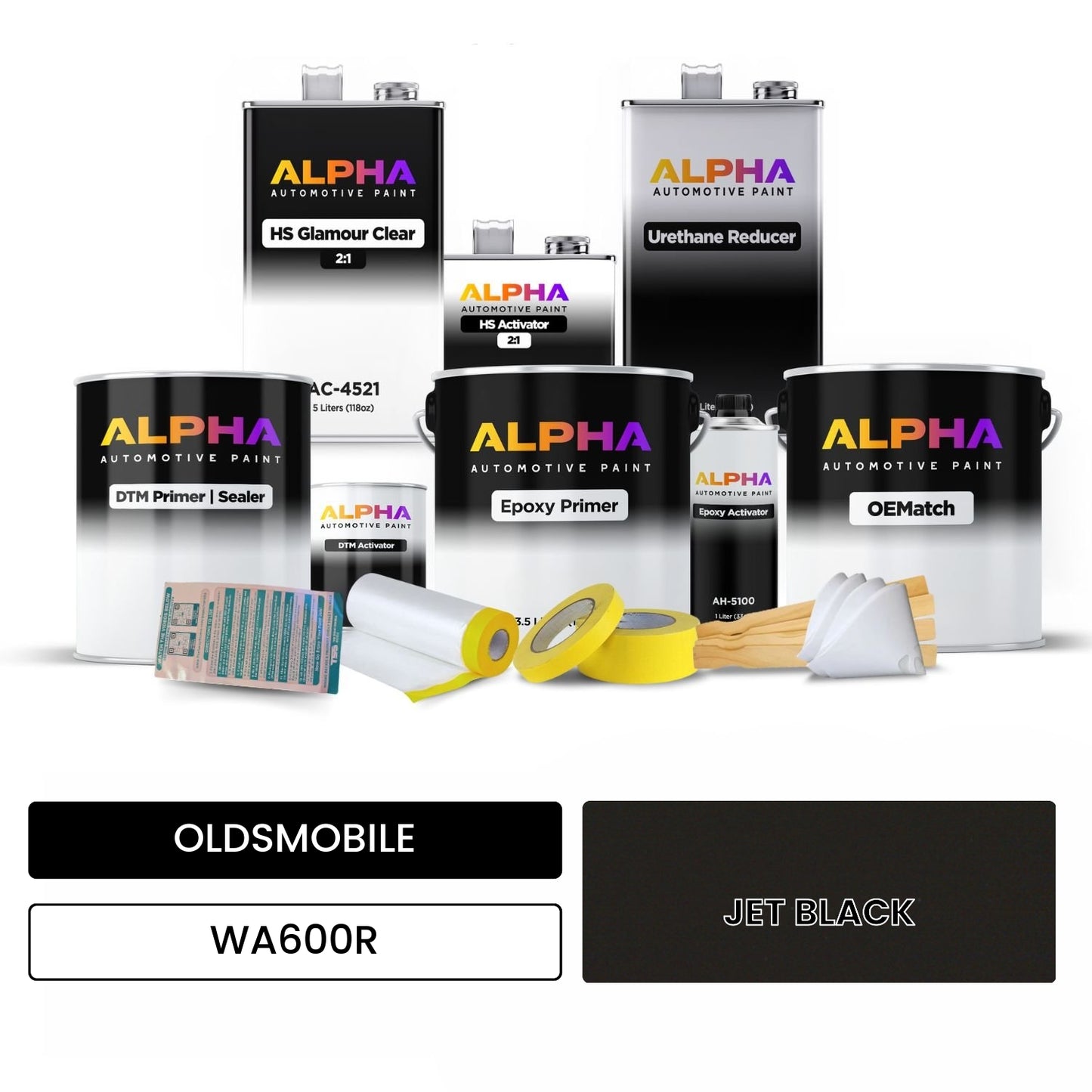 OLDSMOBILE JET BLACK WA600R OEMatch Vehicle Paint Kit