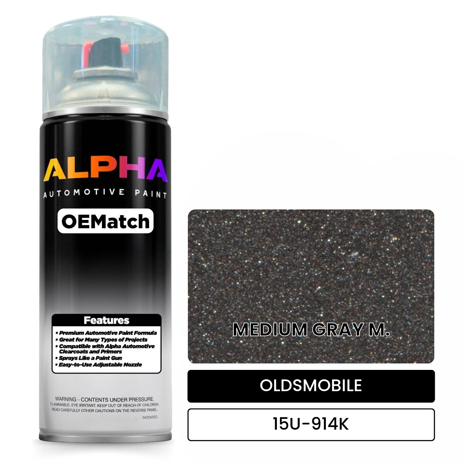 OLDSMOBILE MEDIUM GRAY M. 15U-914K OEMatch Spraycan