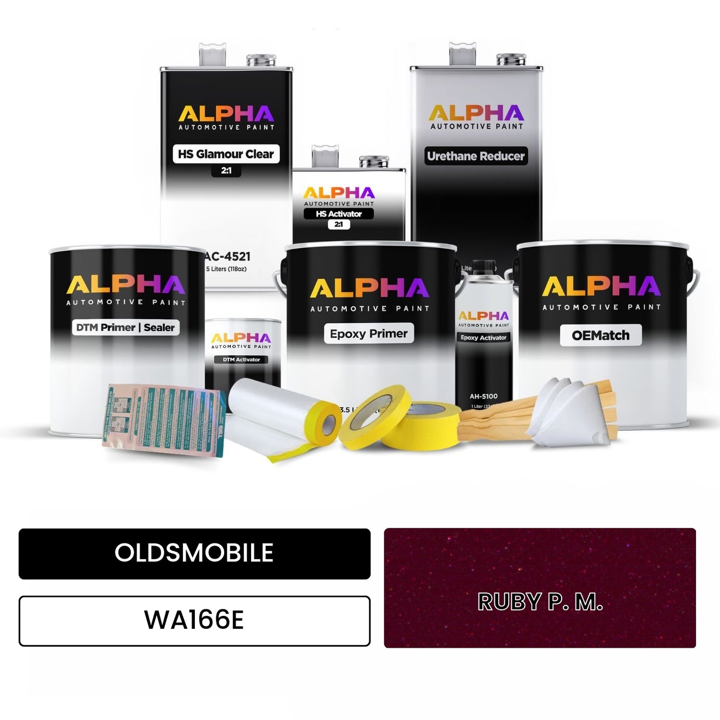 OLDSMOBILE RUBY P. M. WA166E OEMatch Vehicle Paint Kit