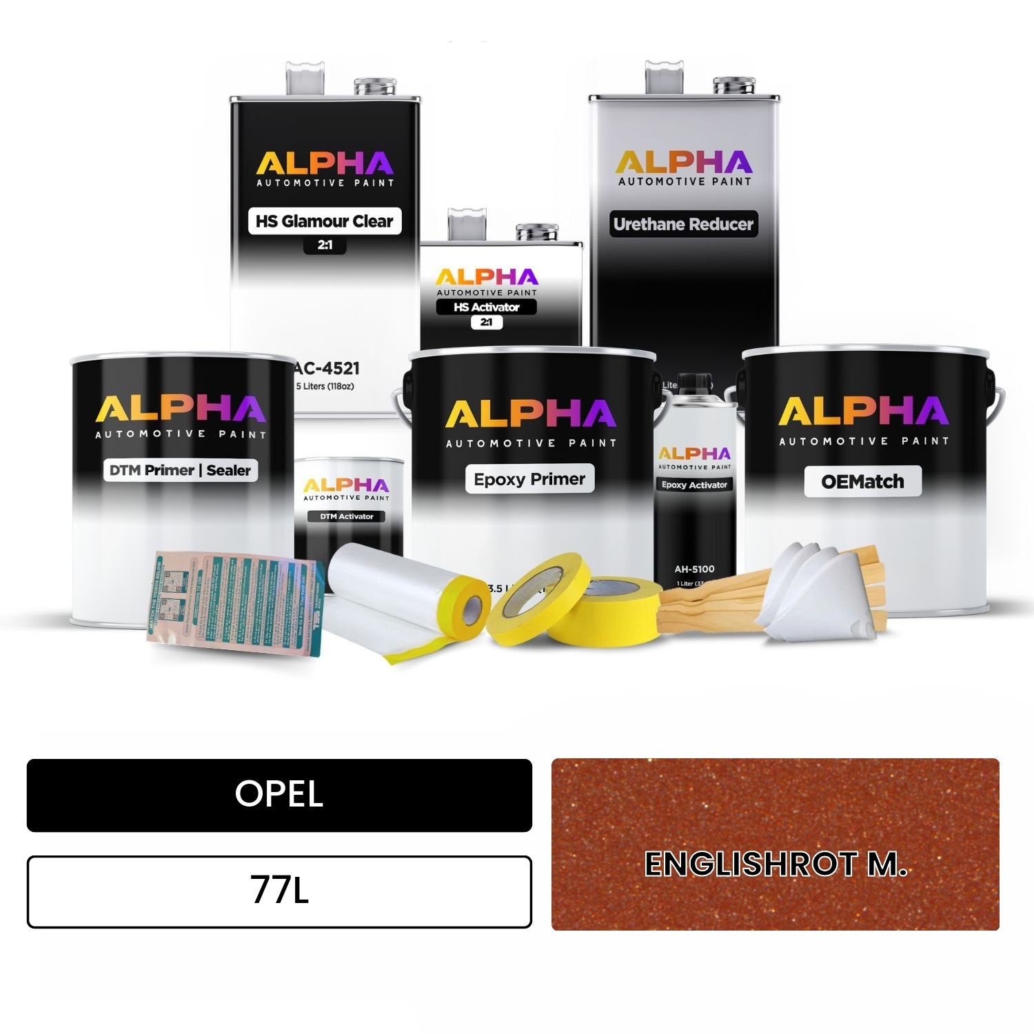 OPEL ENGLISHROT M. 77L OEMatch Vehicle Paint Kit