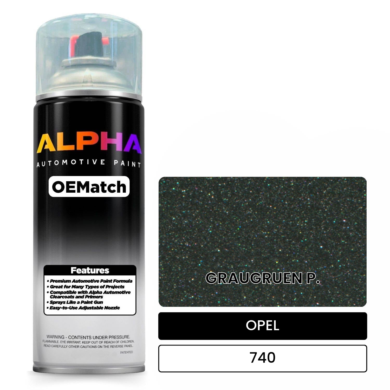 OPEL GRAUGRUEN P. 740 OEMatch Spraycan
