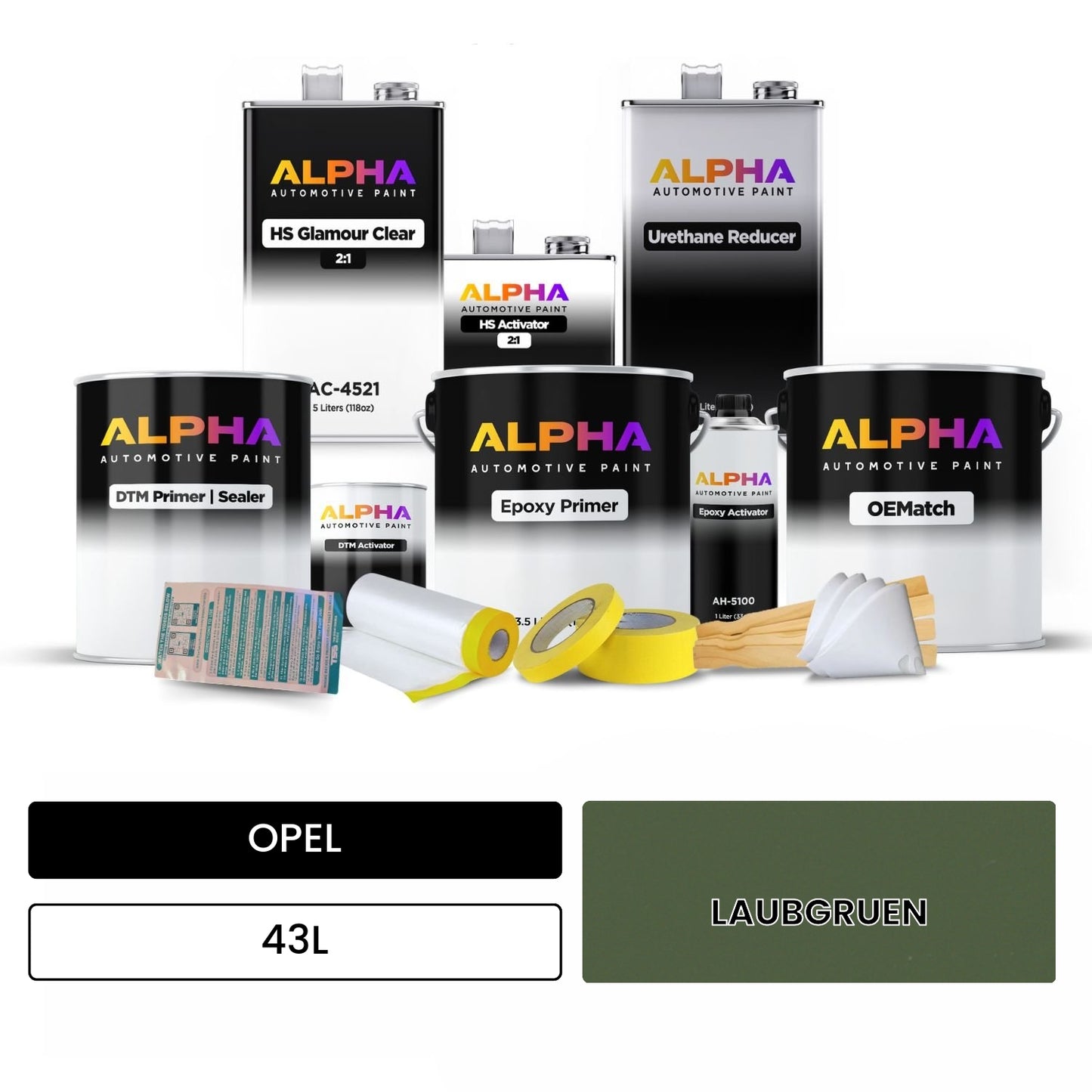OPEL LAUBGRUEN 43L OEMatch Vehicle Paint Kit