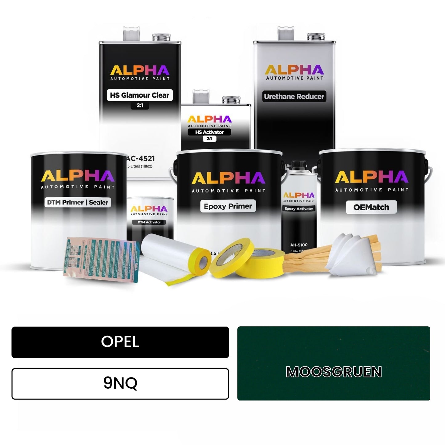 OPEL MOOSGRUEN 9NQ OEMatch Vehicle Paint Kit