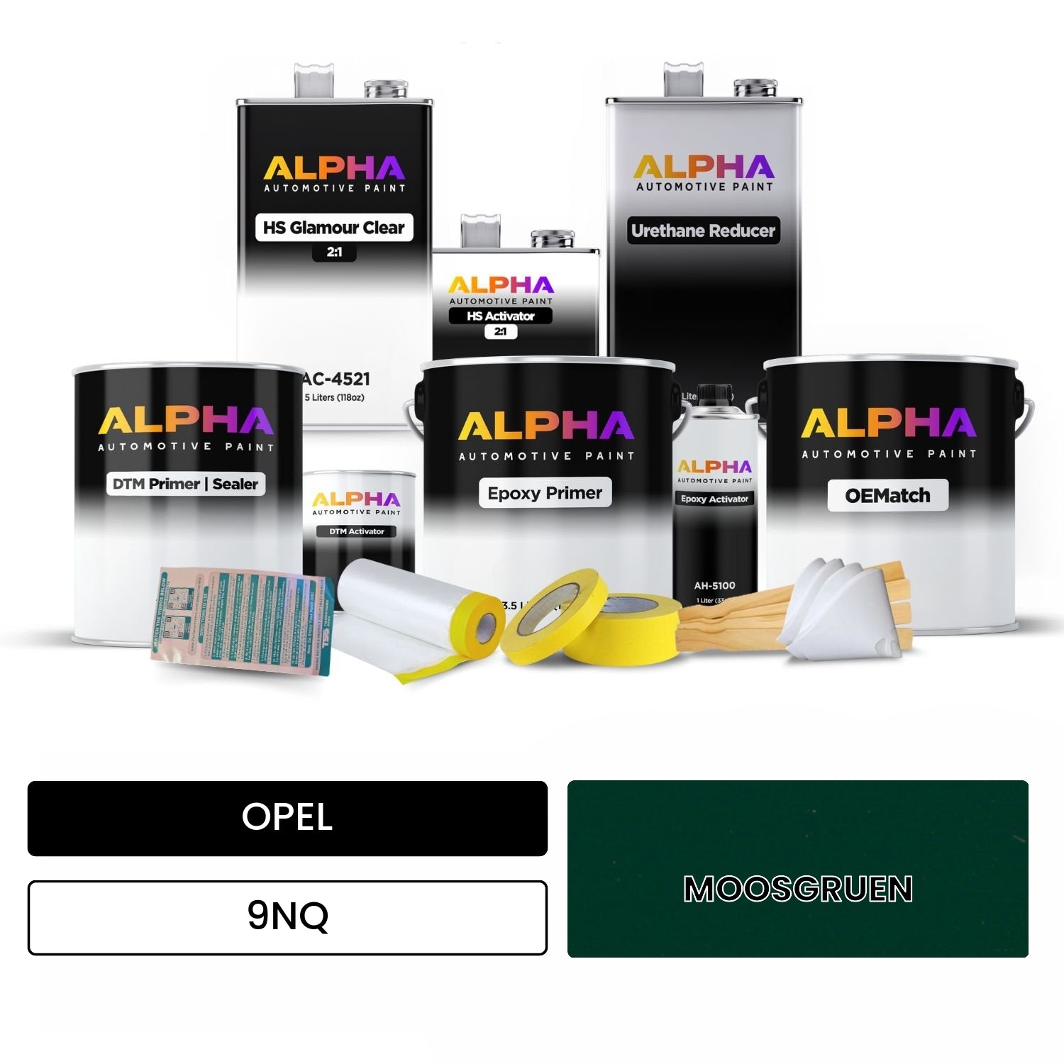 OPEL MOOSGRUEN 9NQ OEMatch Vehicle Paint Kit