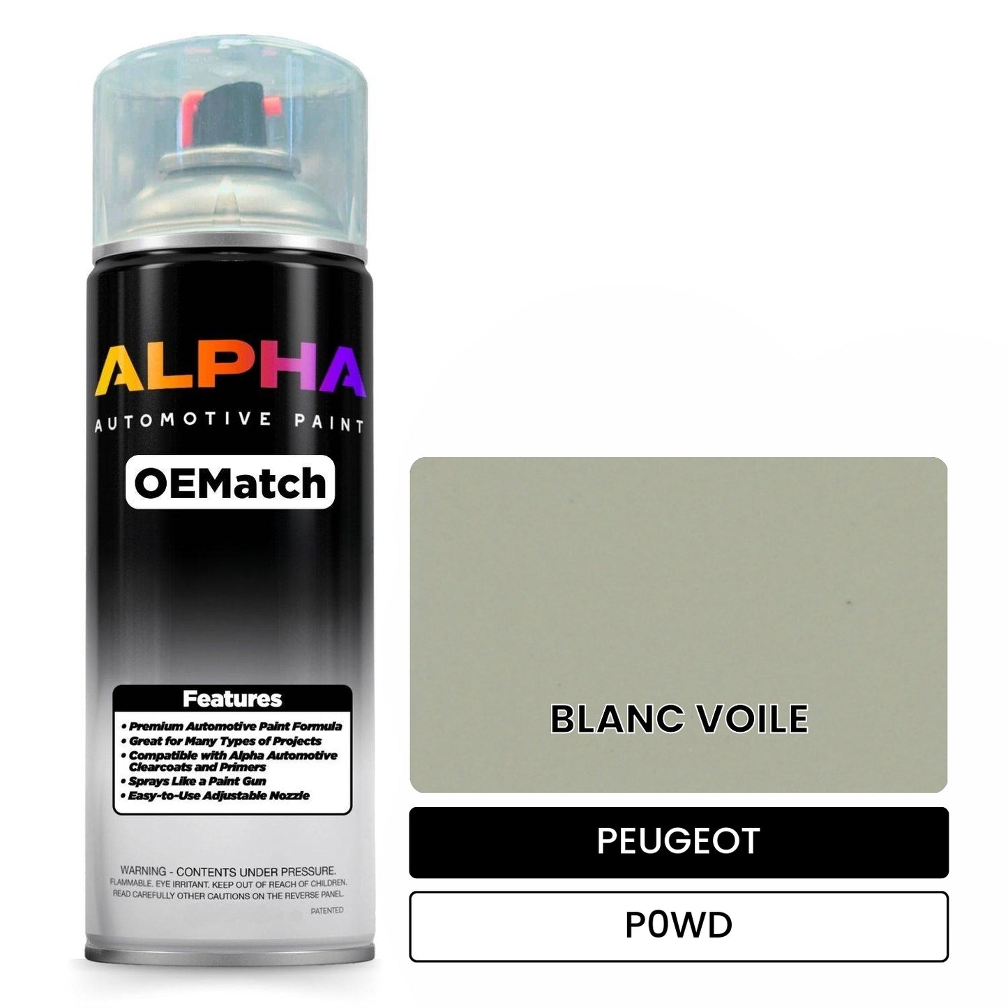 PEUGEOT BLANC VOILE P0WD OEMatch Spraycan