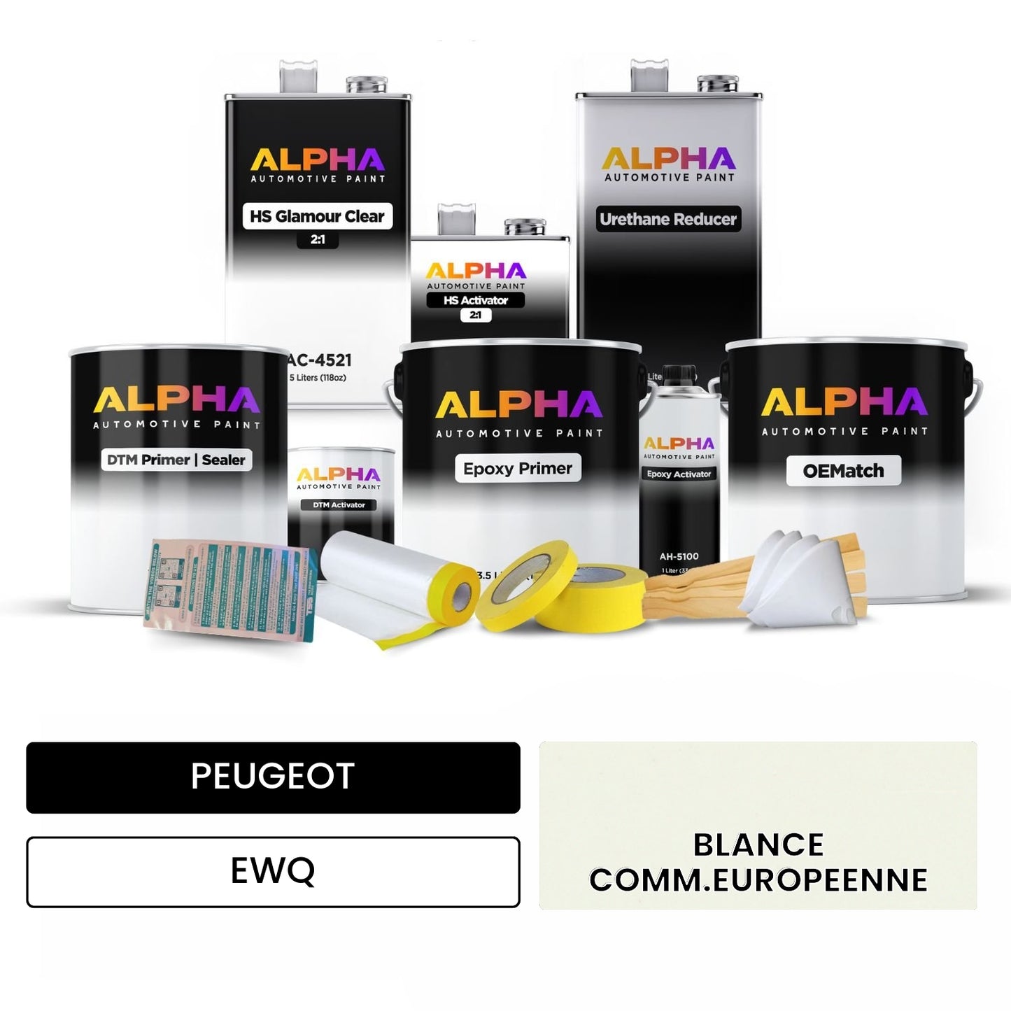 PEUGEOT BLANCE COMM.EUROPEENNE EWQ OEMatch Vehicle Paint Kit