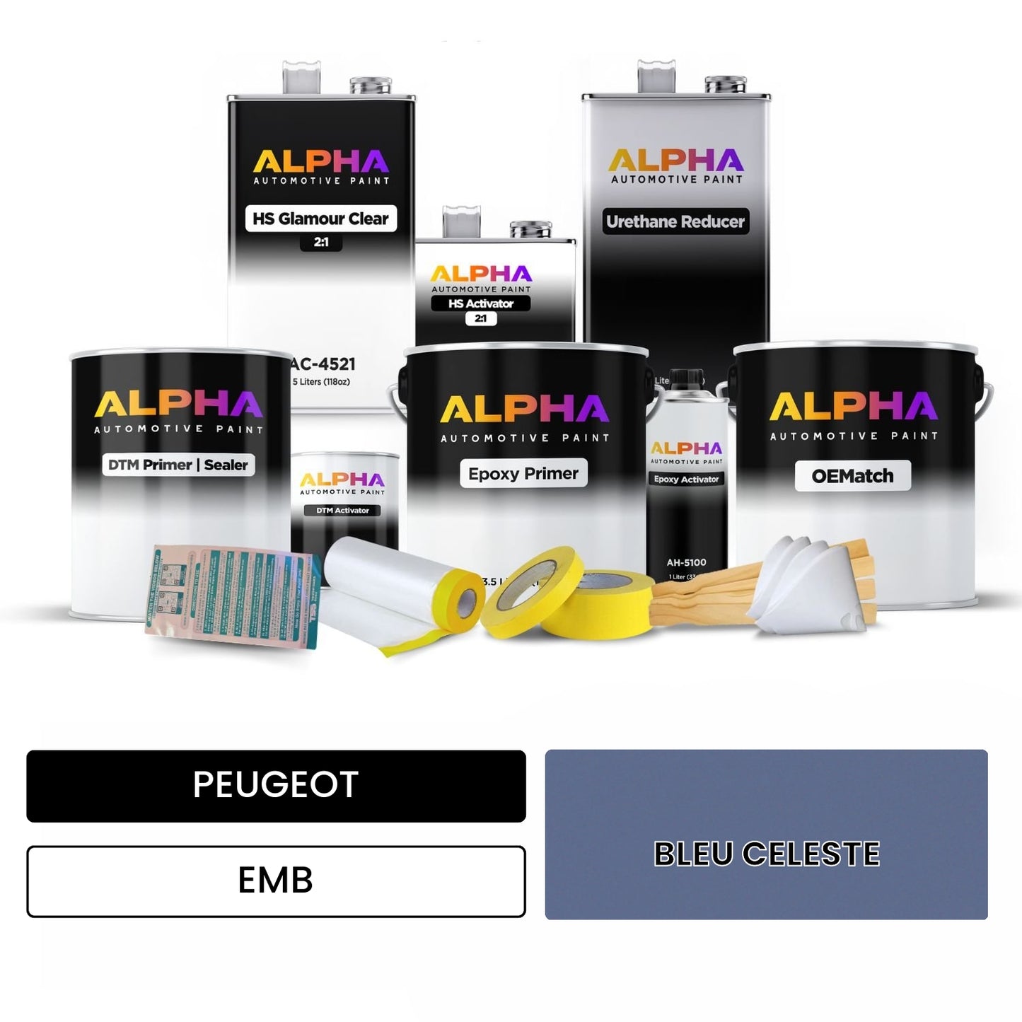 PEUGEOT BLEU CELESTE EMB OEMatch Vehicle Paint Kit