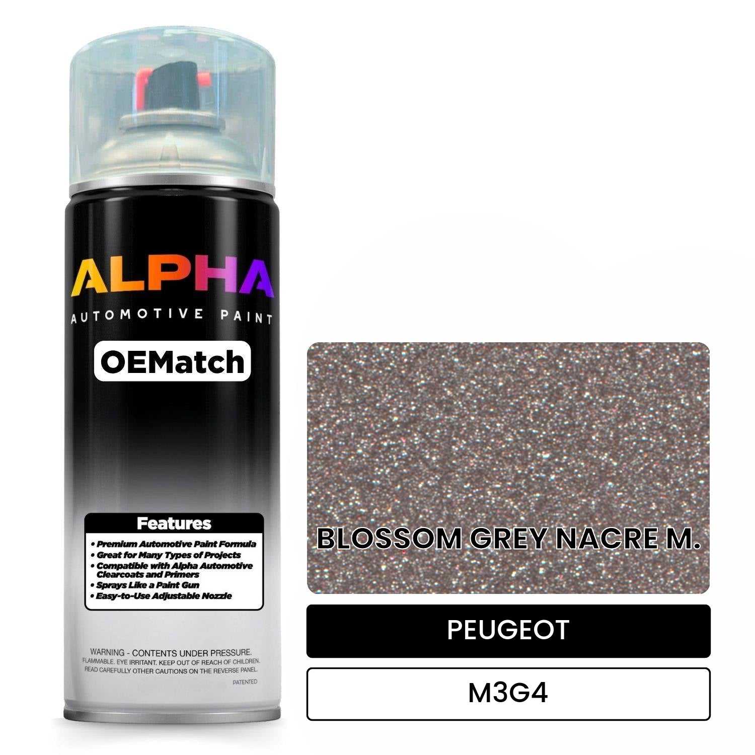 PEUGEOT BLOSSOM GREY NACRE M. M3G4 OEMatch Spraycan