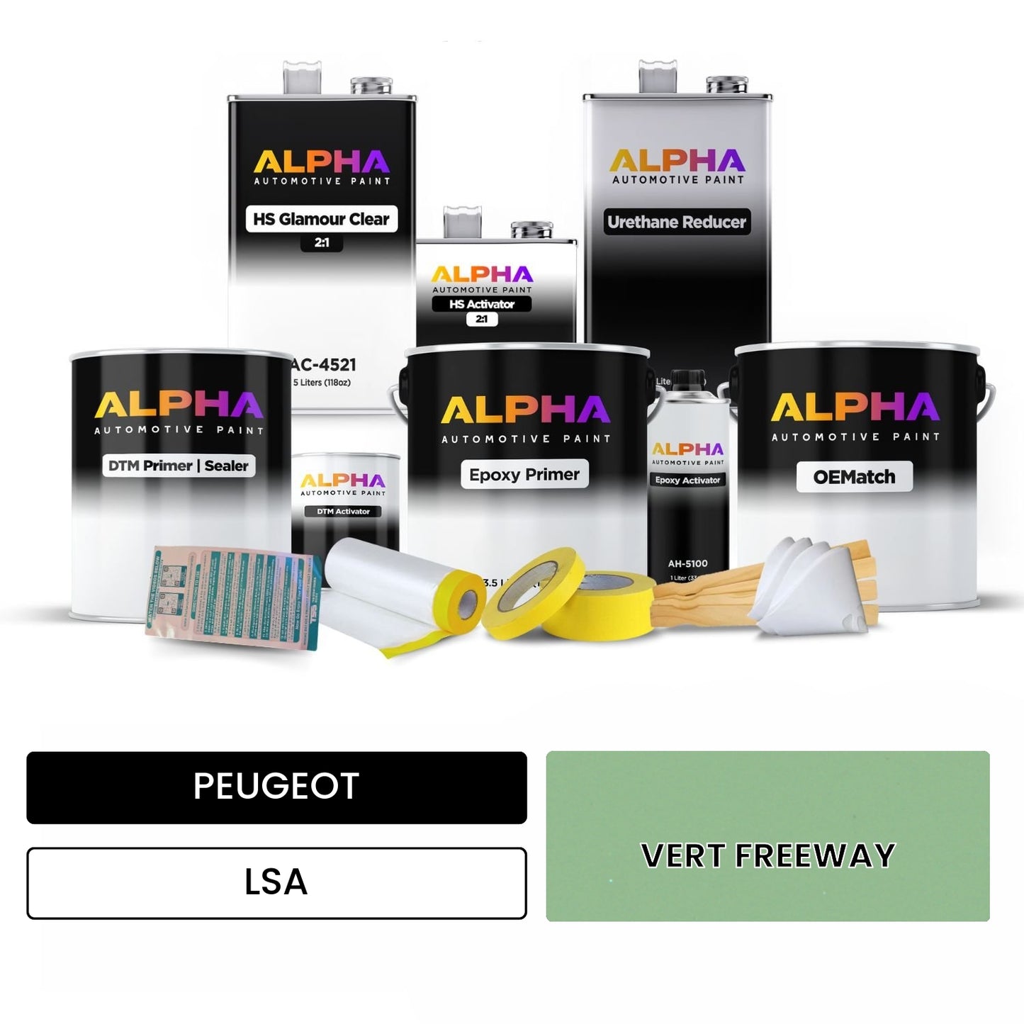 PEUGEOT VERT FREEWAY LSA OEMatch Vehicle Paint Kit