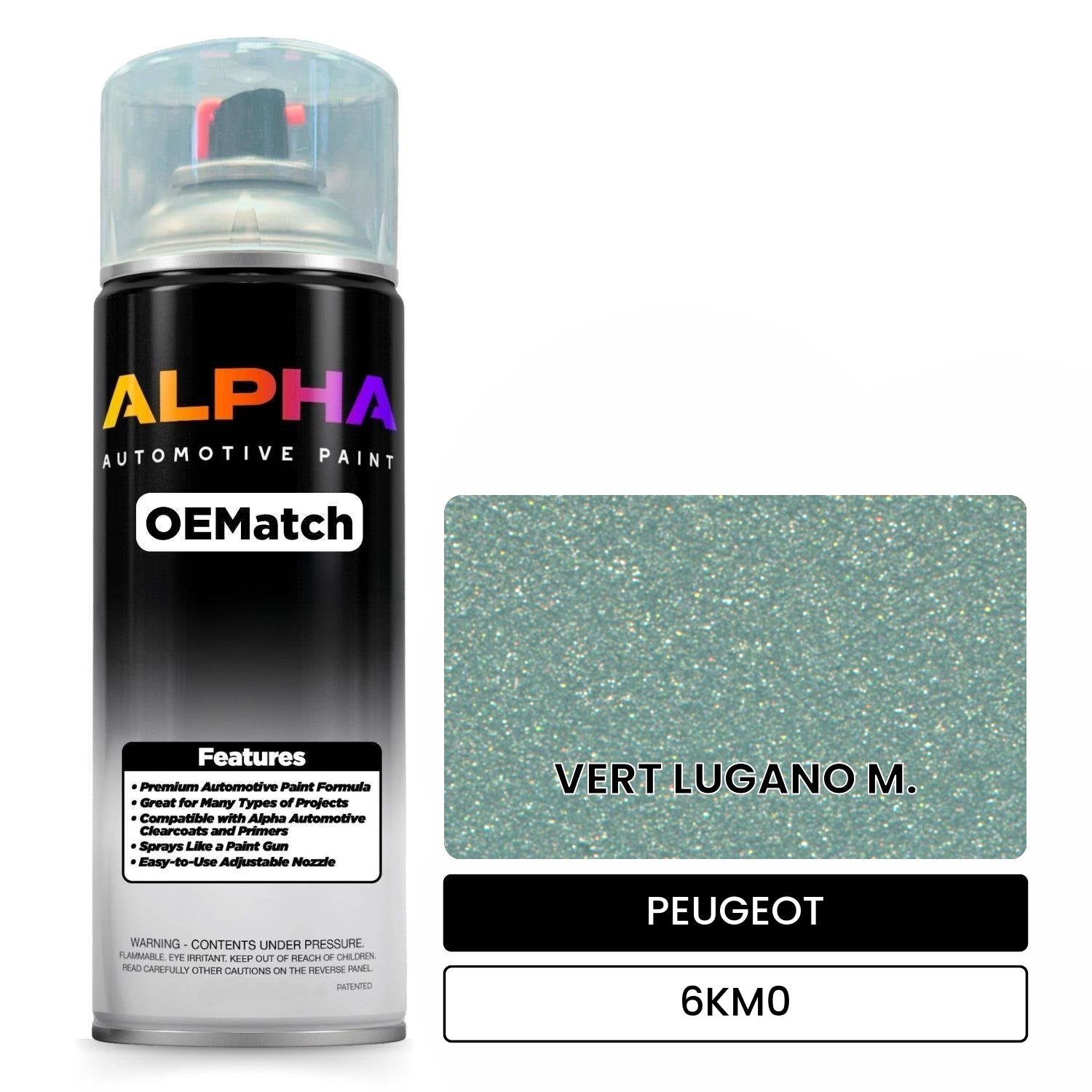 PEUGEOT VERT LUGANO M. 6KM0 OEMatch Spraycan