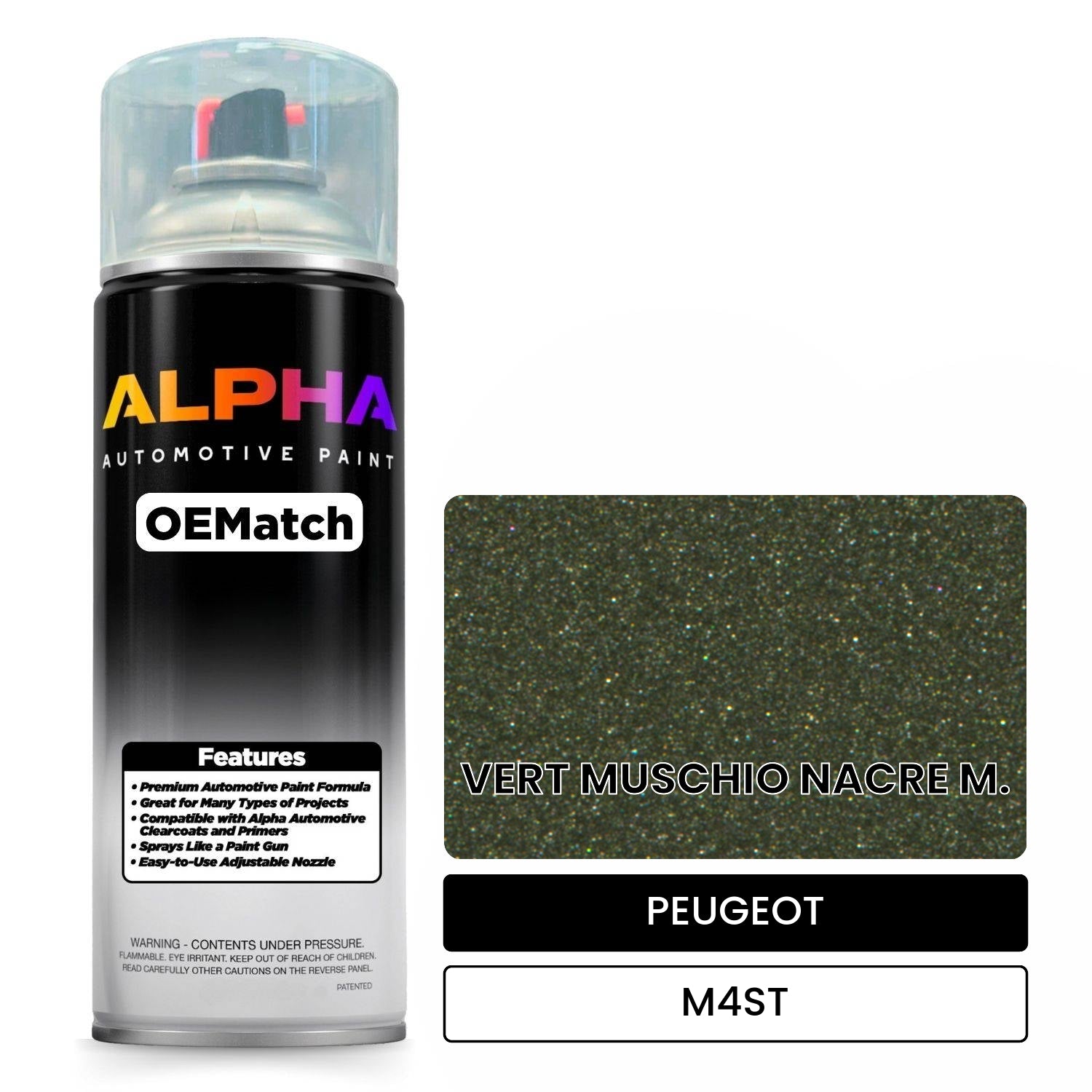 PEUGEOT VERT MUSCHIO NACRE M. M4ST OEMatch Spraycan