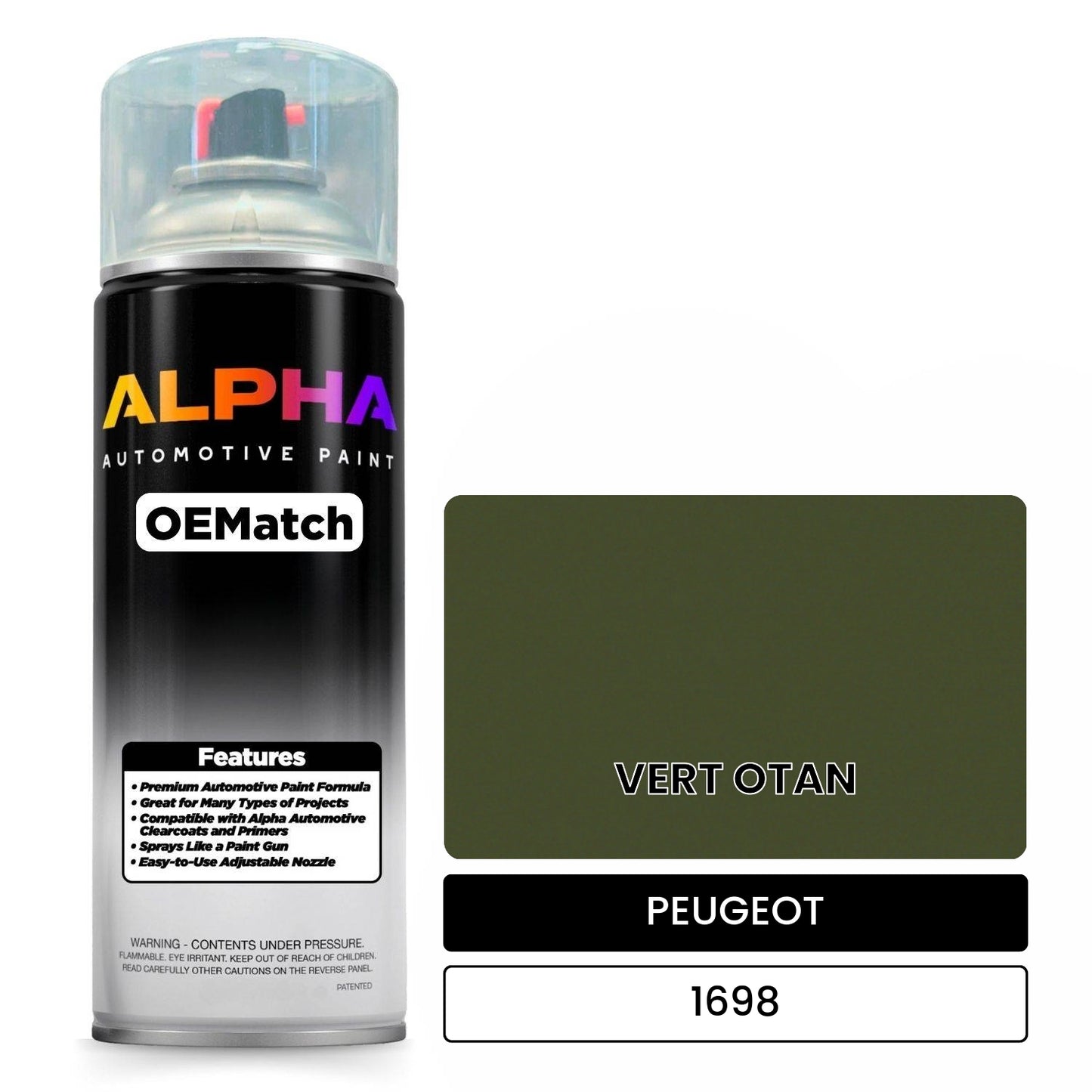 PEUGEOT VERT OTAN 1698 OEMatch Spraycan