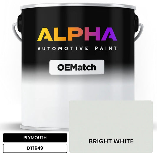 PLYMOUTH BRIGHT WHITE DT1649 OEMatch Basecoat