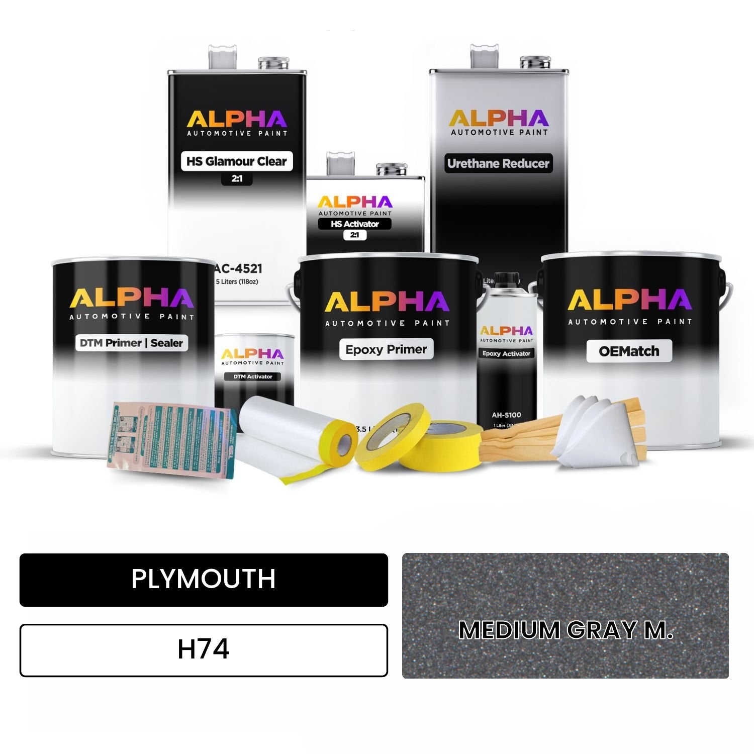 PLYMOUTH MEDIUM GRAY M. H74 OEMatch Vehicle Paint Kit