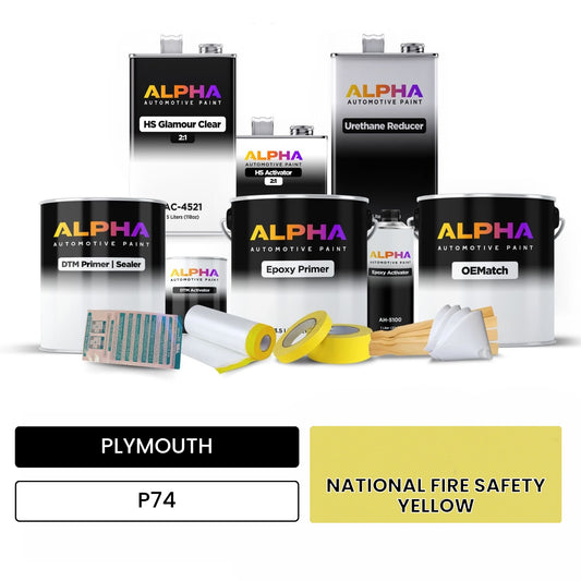 PLYMOUTH NATIONAL FIRE SAFETY YELLOW P74 OEMatch Vehicle Paint Kit